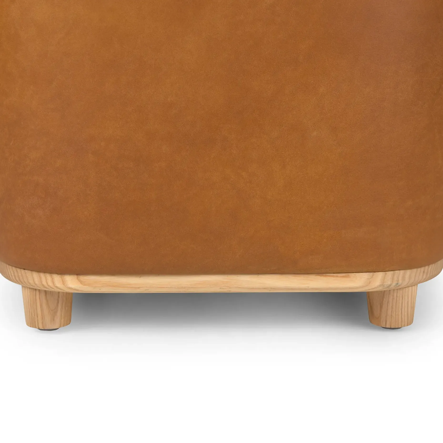 Maribo 19" Leather Storage Ottoman - Rawhide Tan