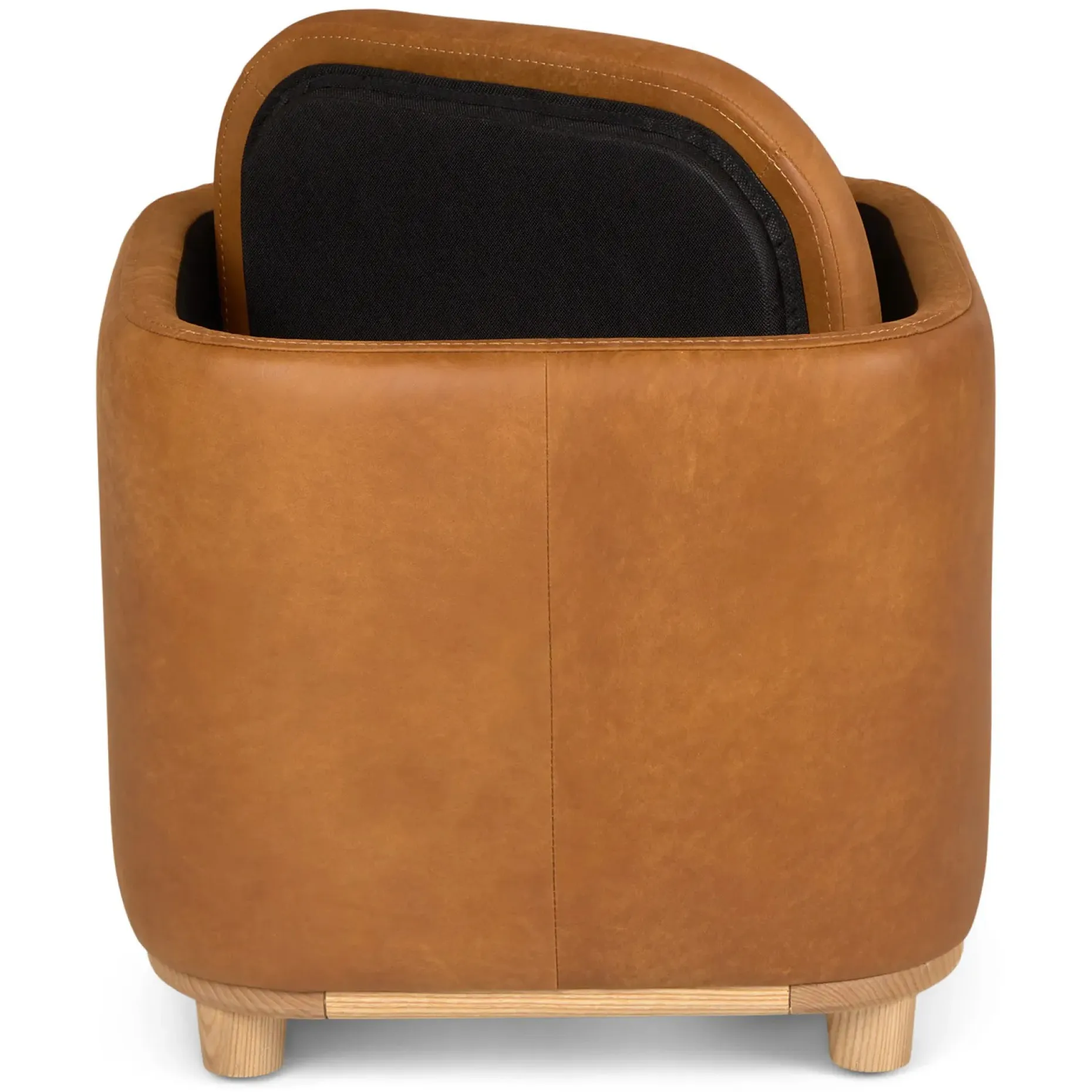 Maribo 19" Leather Storage Ottoman - Rawhide Tan