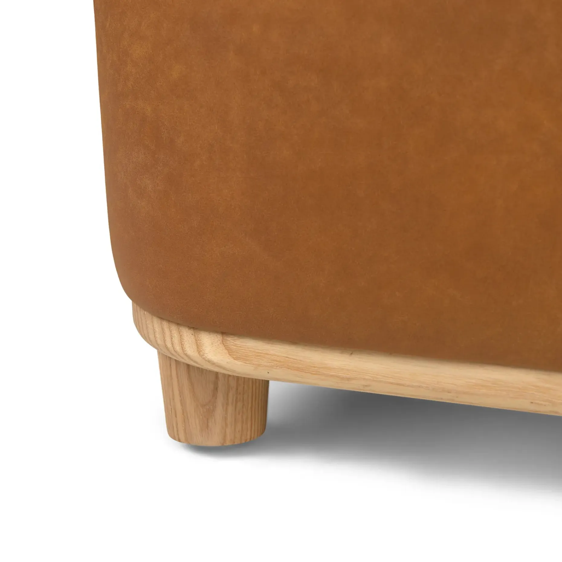 Maribo 19" Leather Storage Ottoman - Rawhide Tan