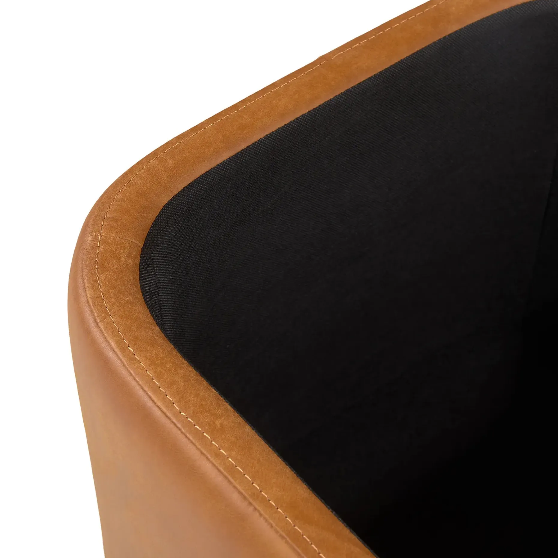 Maribo 19" Leather Storage Ottoman - Rawhide Tan