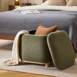 Maribo 19" Storage Ottoman - Felted Green