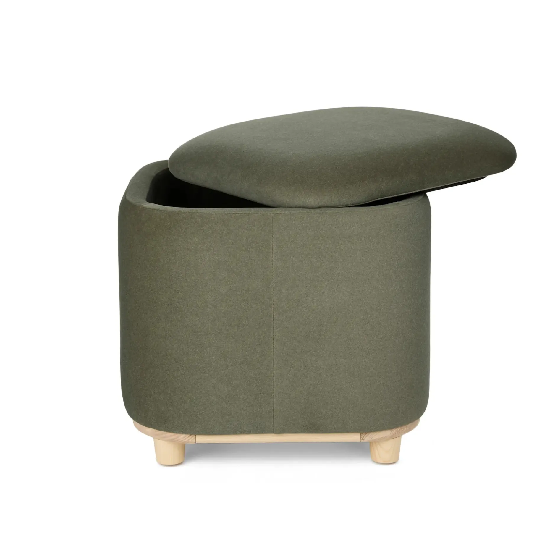 Maribo 19" Storage Ottoman - Felted Green