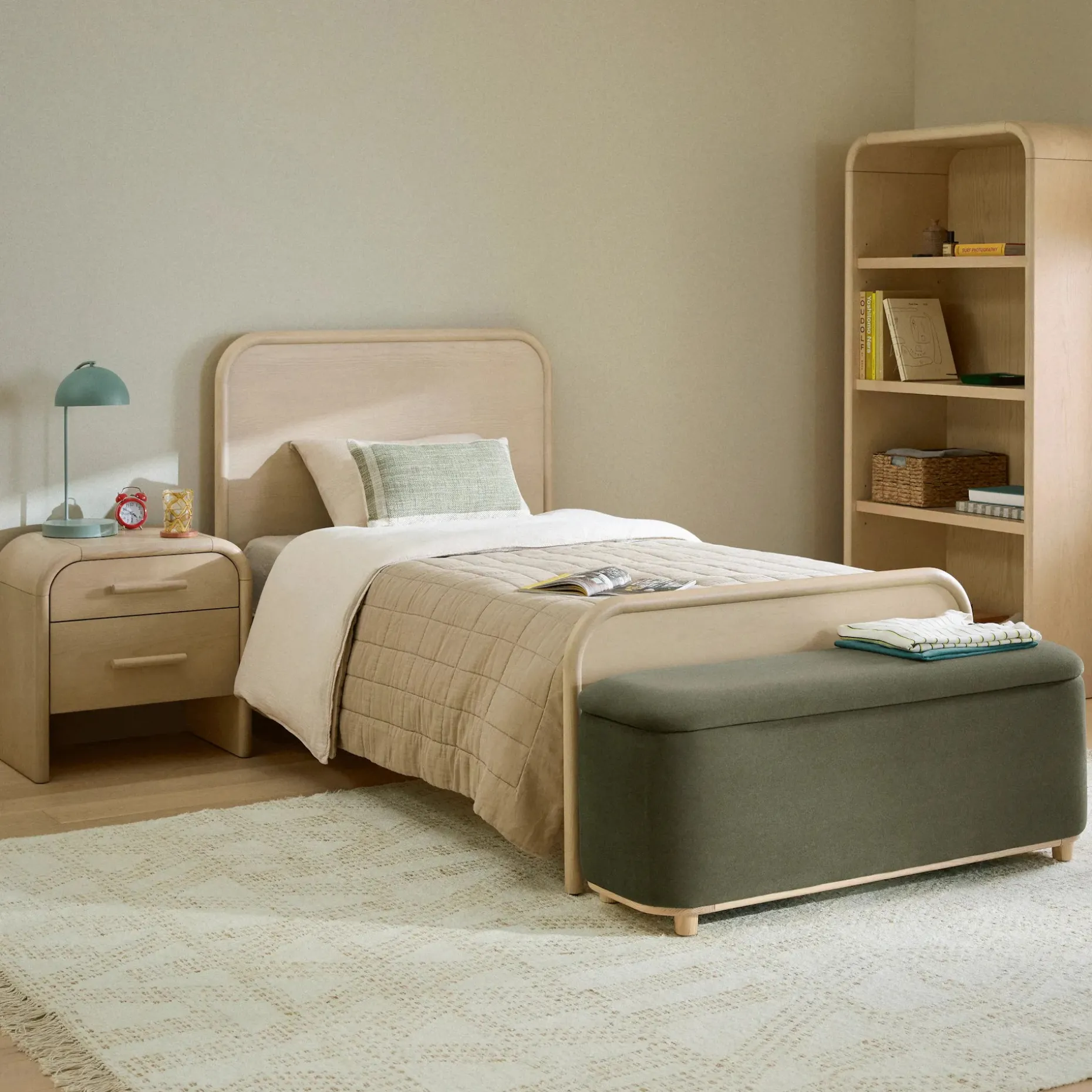 Maribo 48" Storage Ottoman - Felted Green