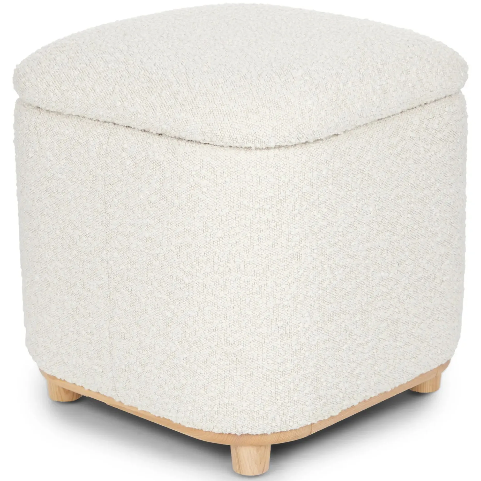Maribo 19" Storage Ottoman - Ivory Bouclé