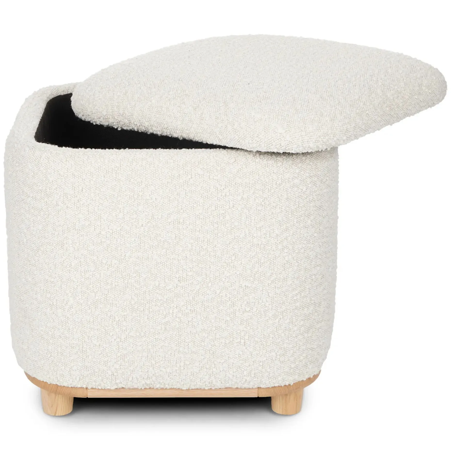 Maribo 19" Storage Ottoman - Ivory Bouclé