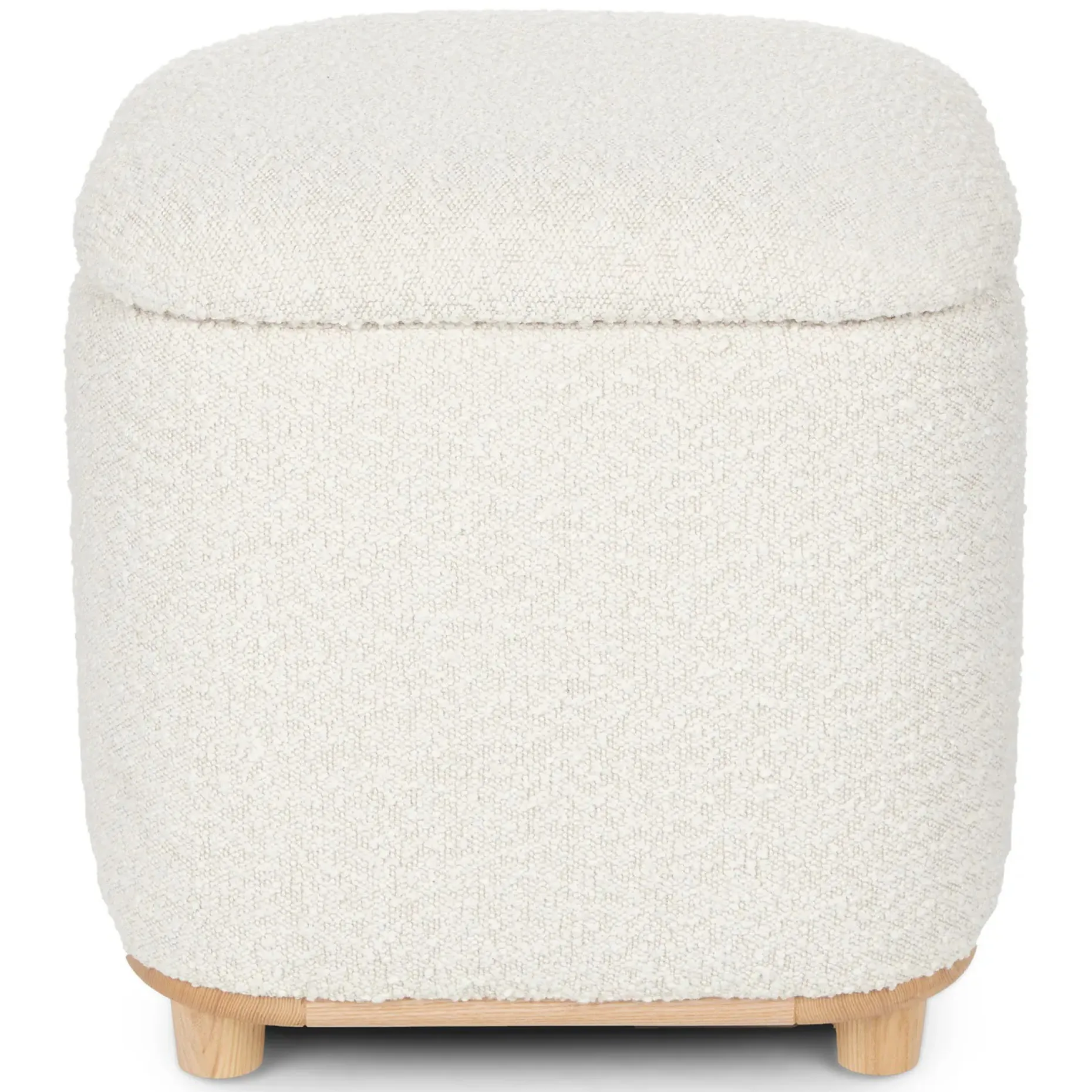 Maribo 19" Storage Ottoman - Ivory Bouclé