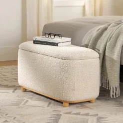 Maribo 32" Storage Ottoman - Ivory Bouclé