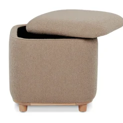Maribo 19" Storage Ottoman - Sandstone Wool Bouclé