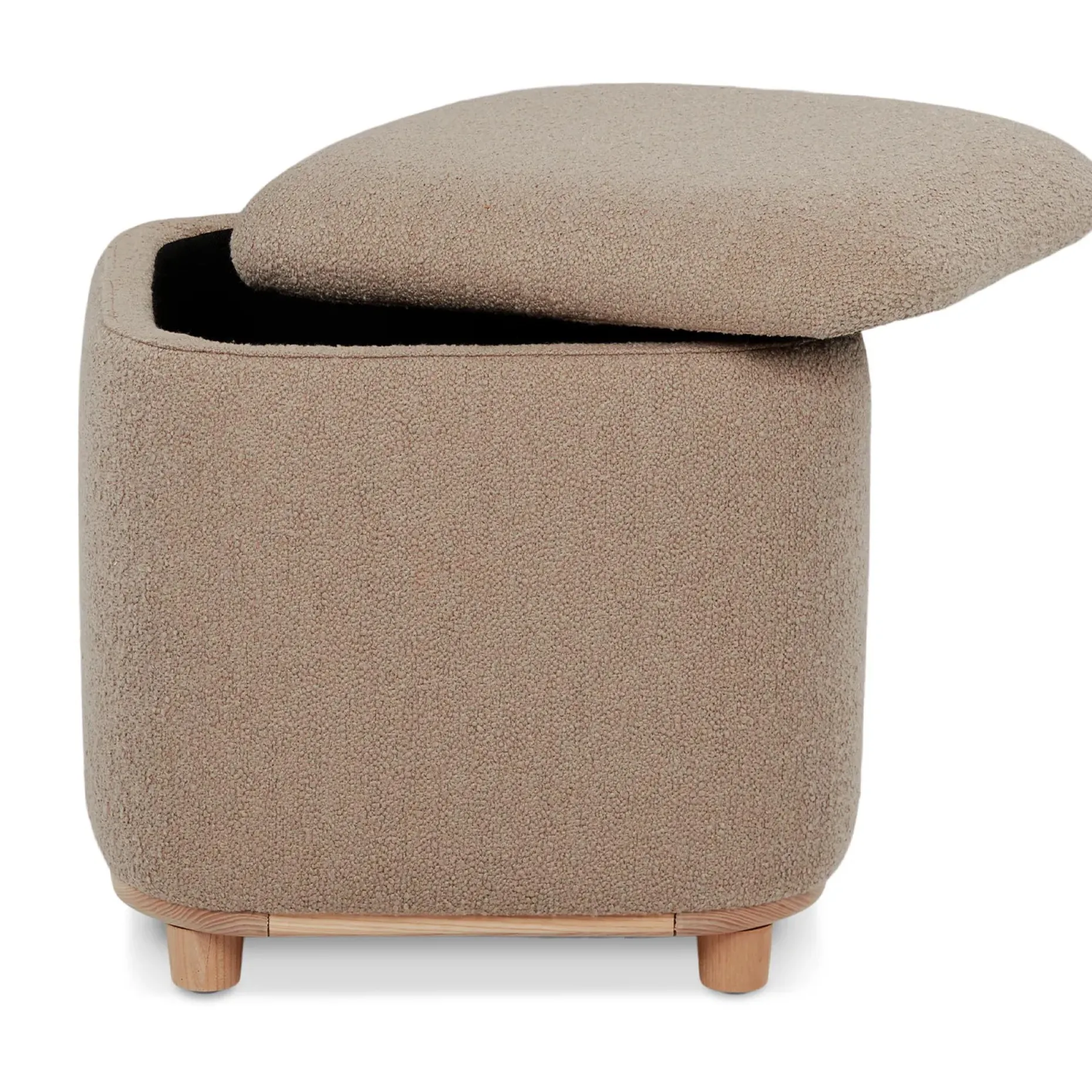 Maribo 19" Storage Ottoman - Sandstone Wool Bouclé