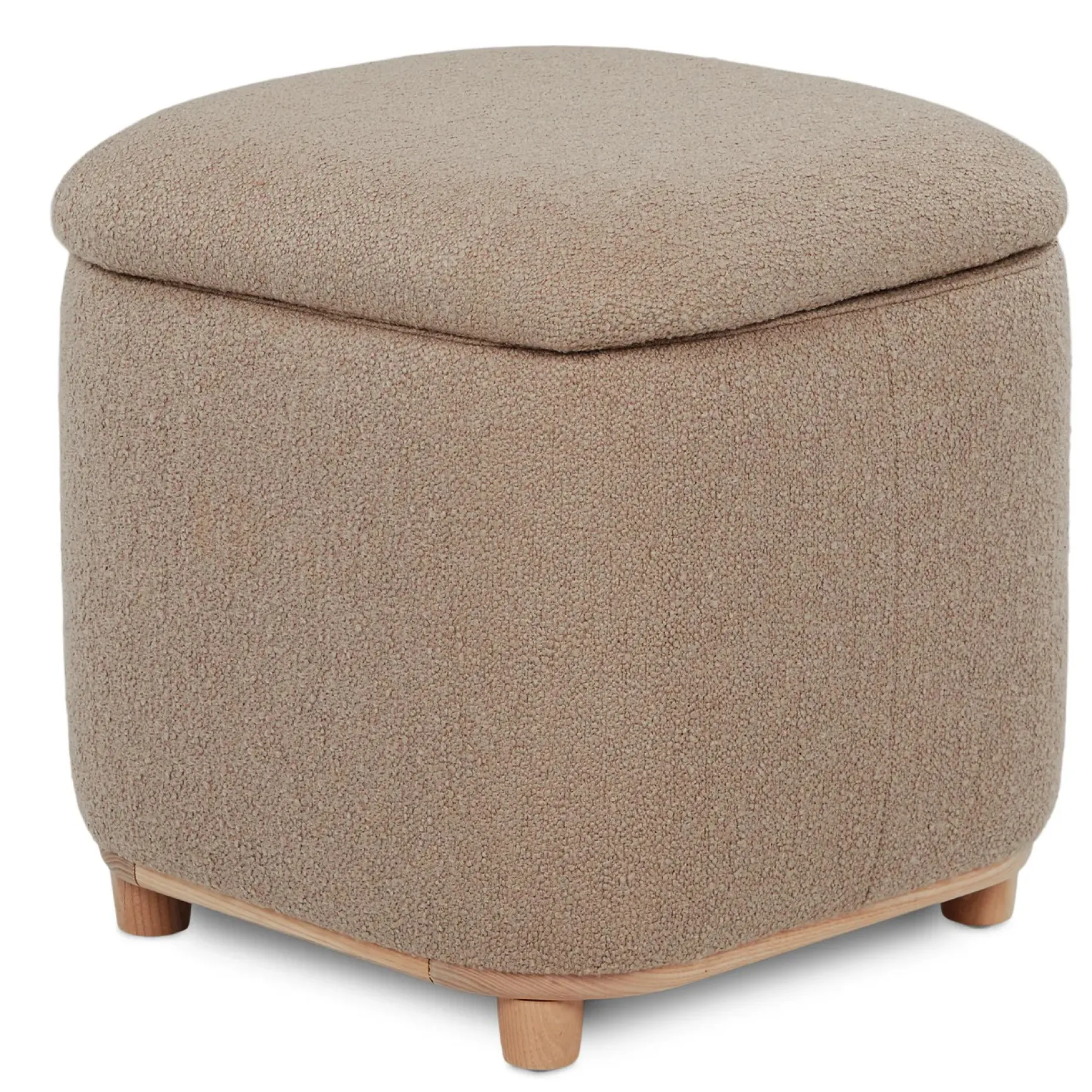 Maribo 19" Storage Ottoman - Sandstone Wool Bouclé