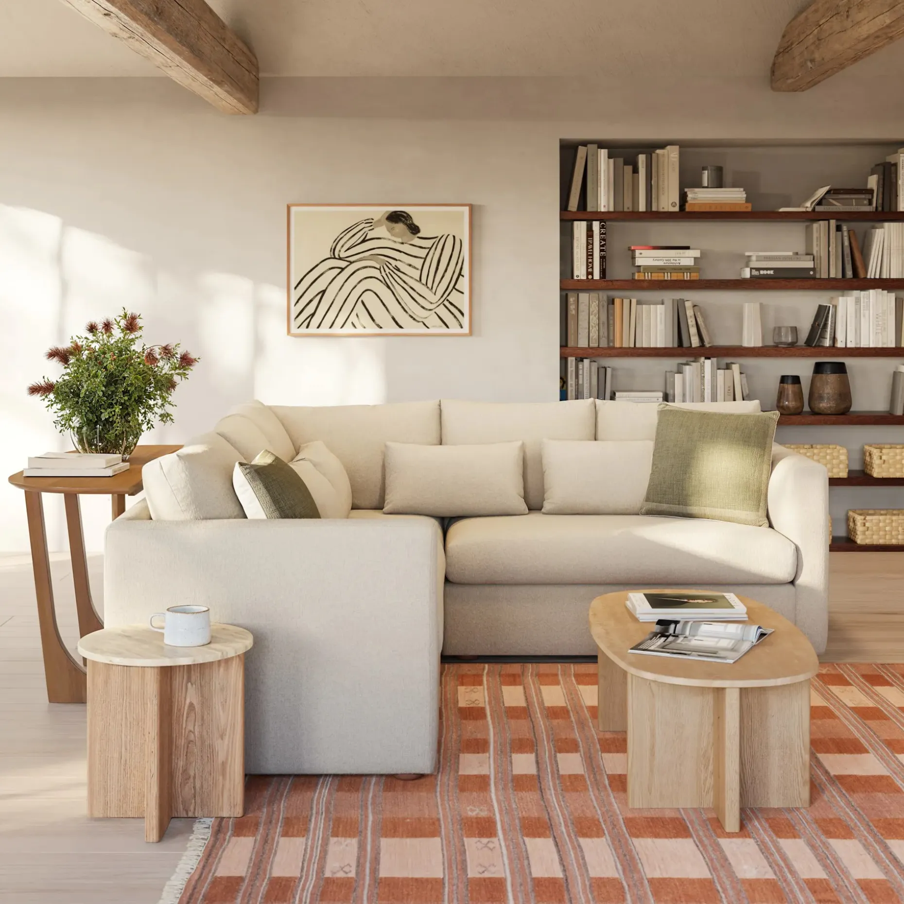 Marina 92" Corner Sectional - Clover Ivory