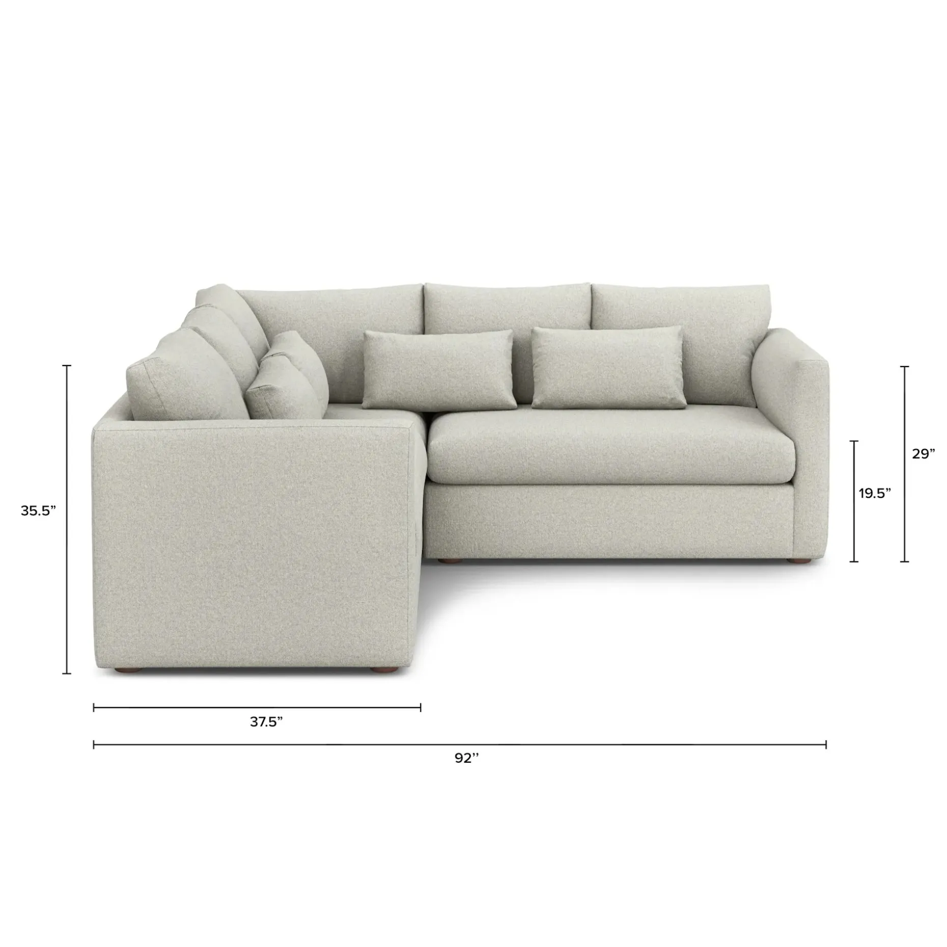Marina 92" Corner Sectional - Clover Ivory