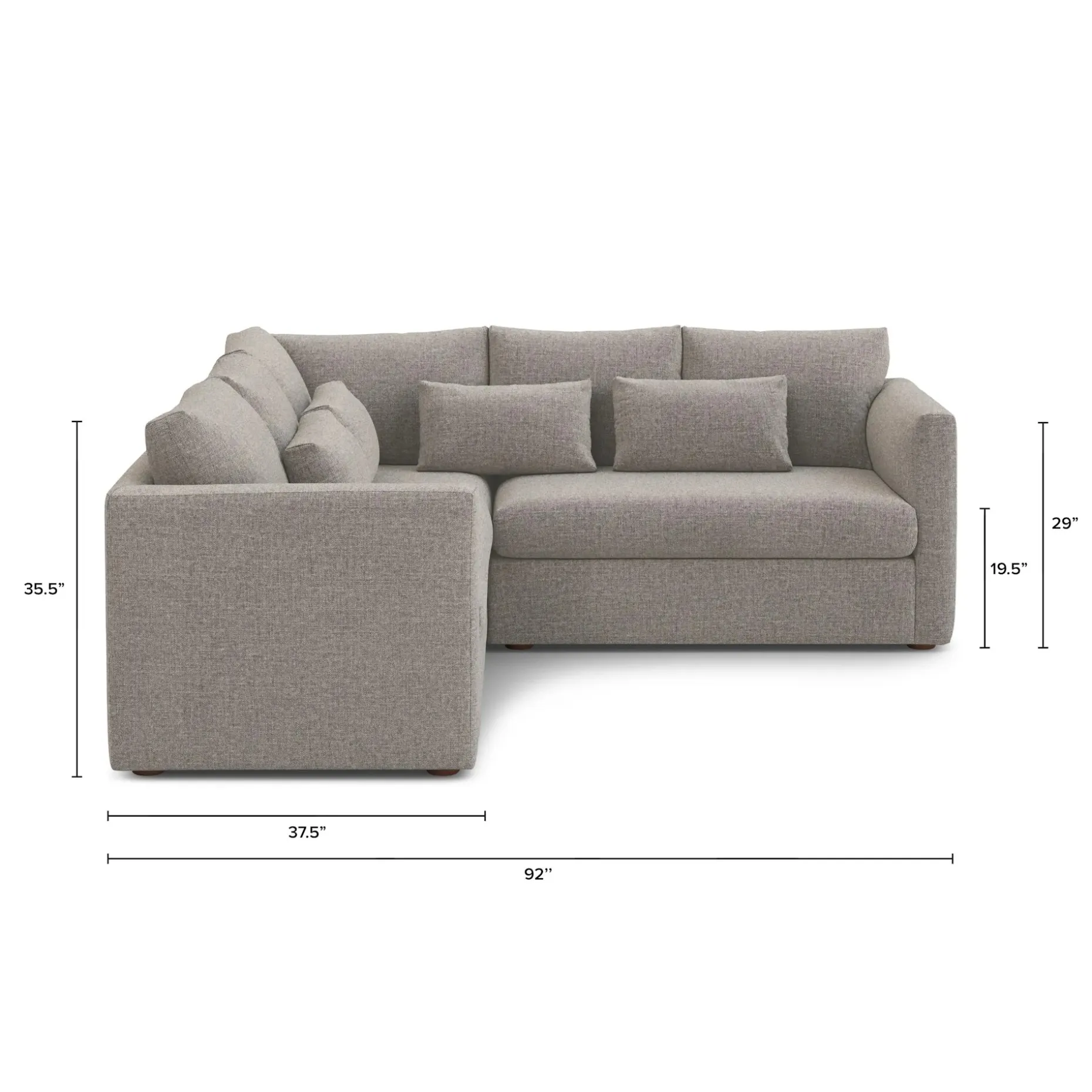 Marina 92" Corner Sectional - Hestia Gray