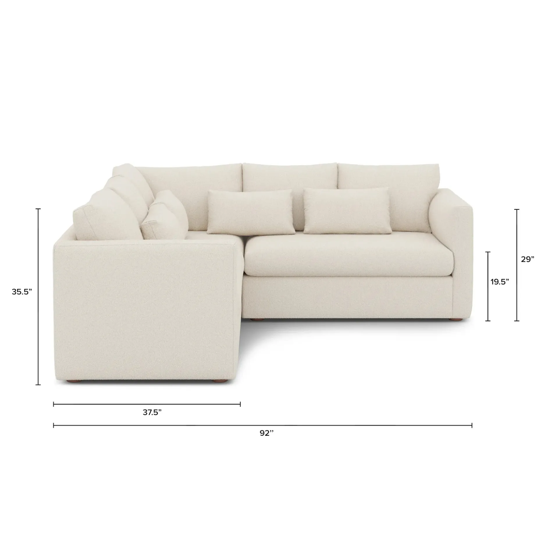 Marina 92" Corner Sectional - Ivory Wool Bouclé