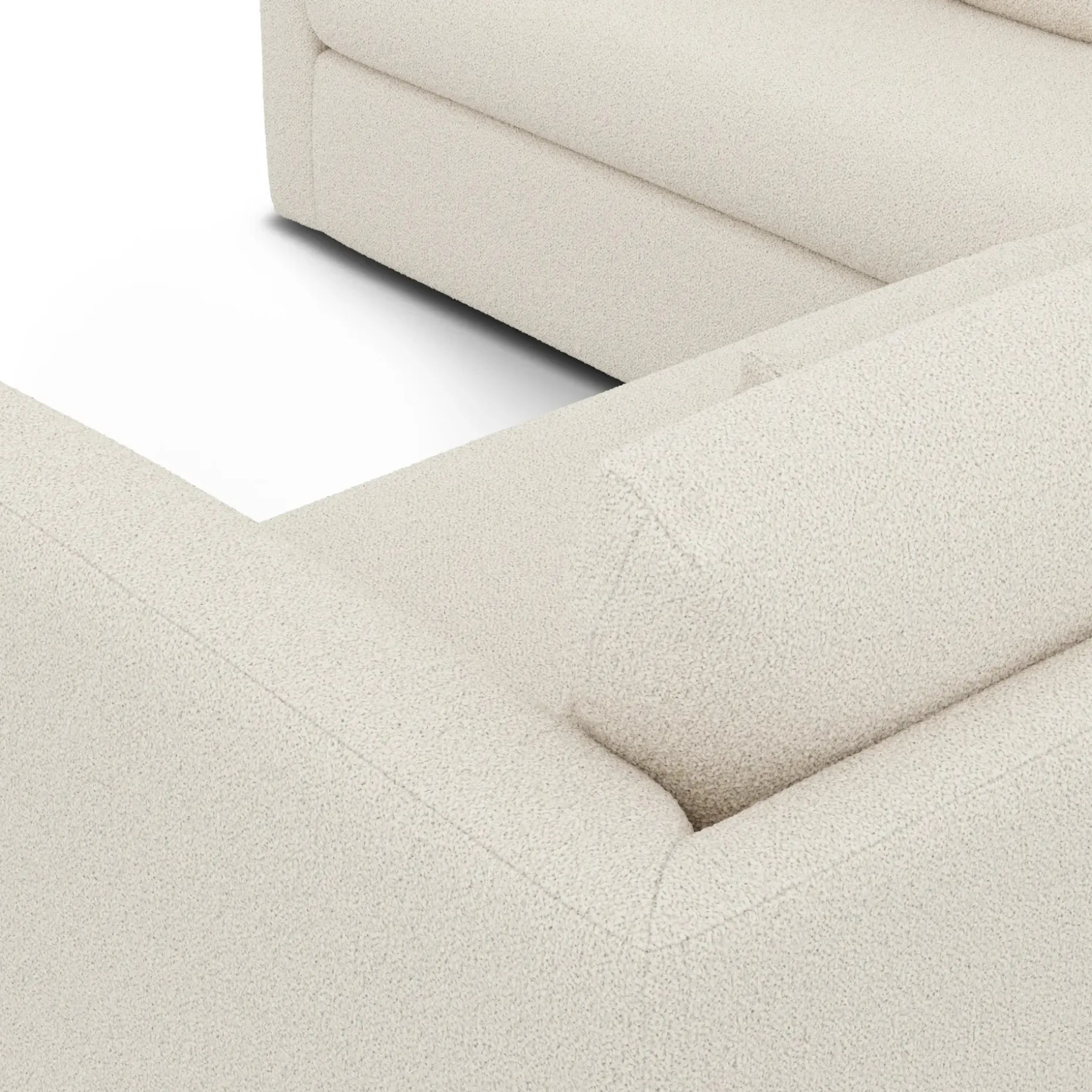 Marina 92" Corner Sectional - Ivory Wool Bouclé