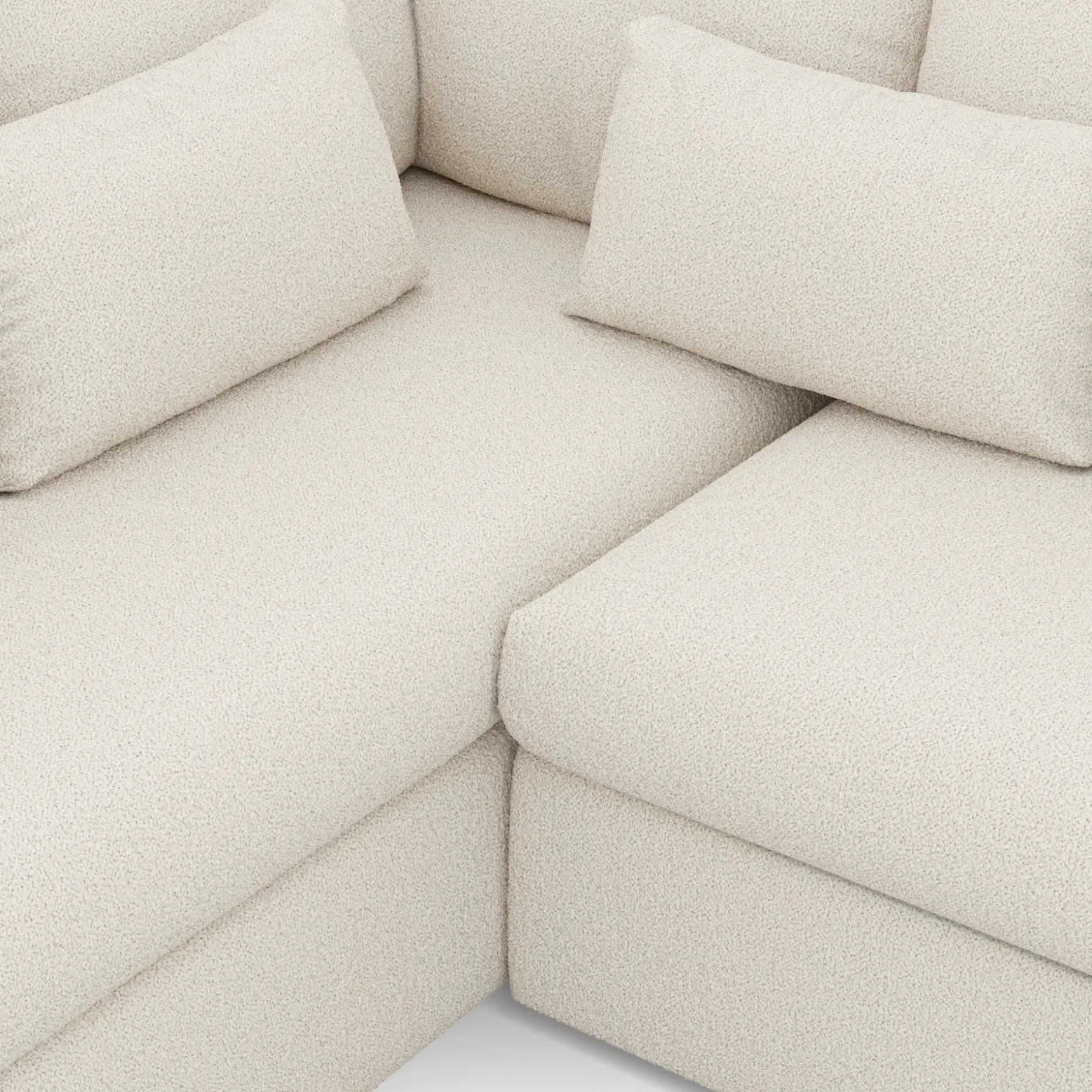 Marina 92" Corner Sectional - Ivory Wool Bouclé