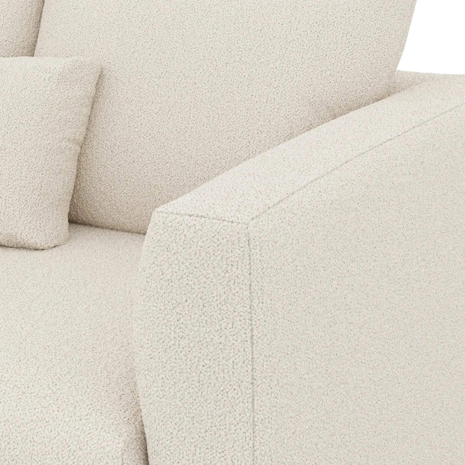 Marina 92" Corner Sectional - Ivory Wool Bouclé