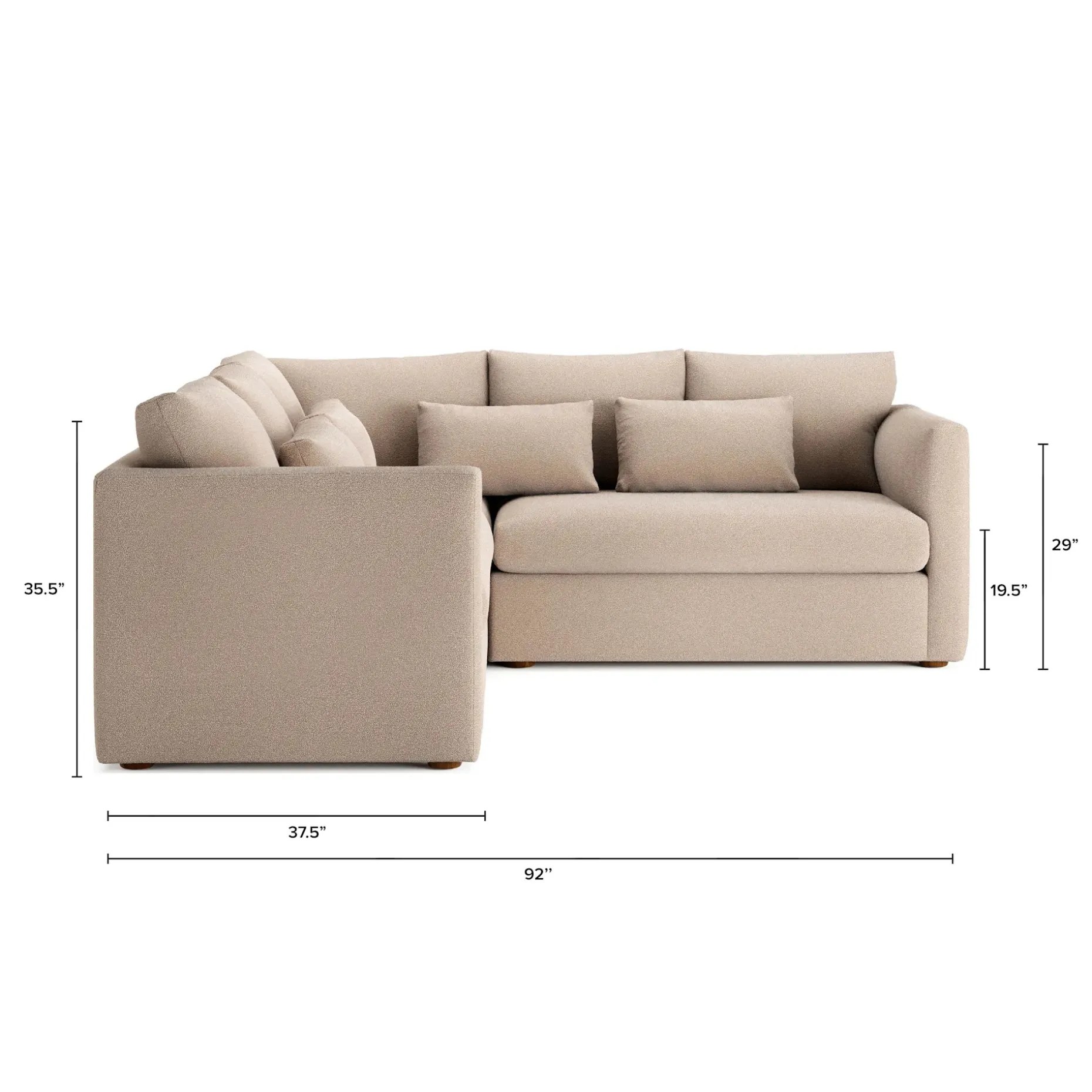 Marina 92" Corner Sectional - Sandstone Wool Bouclé