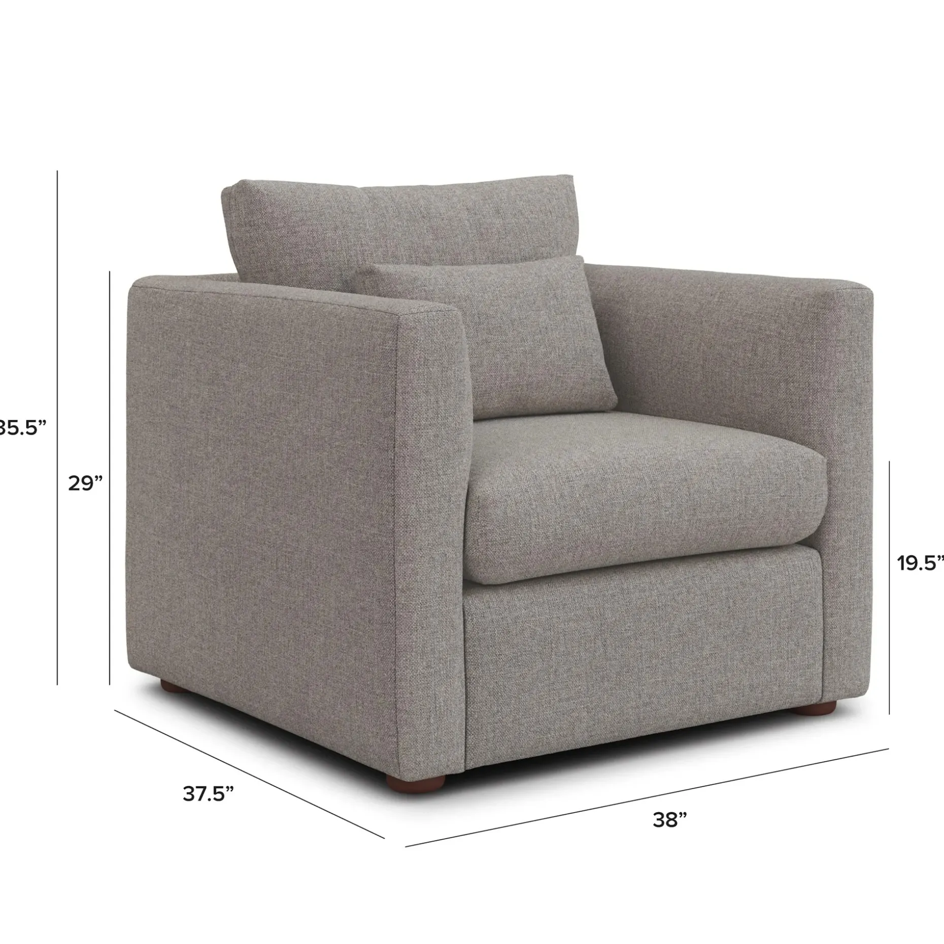 Marina 38" Lounge Chair - Hestia Gray