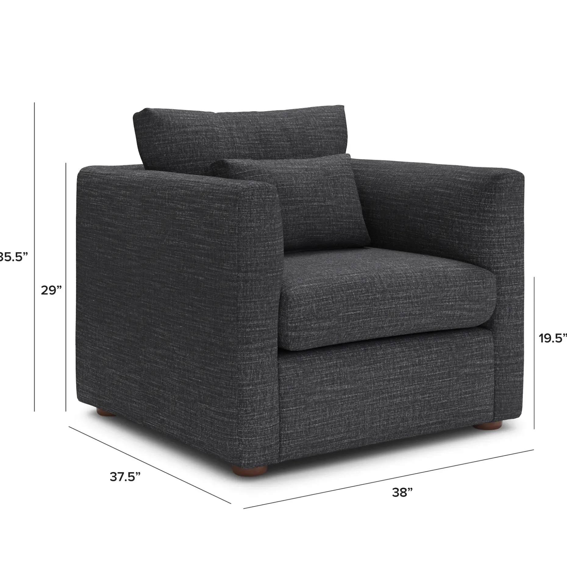 Marina 38" Lounge Chair - Napa Charcoal