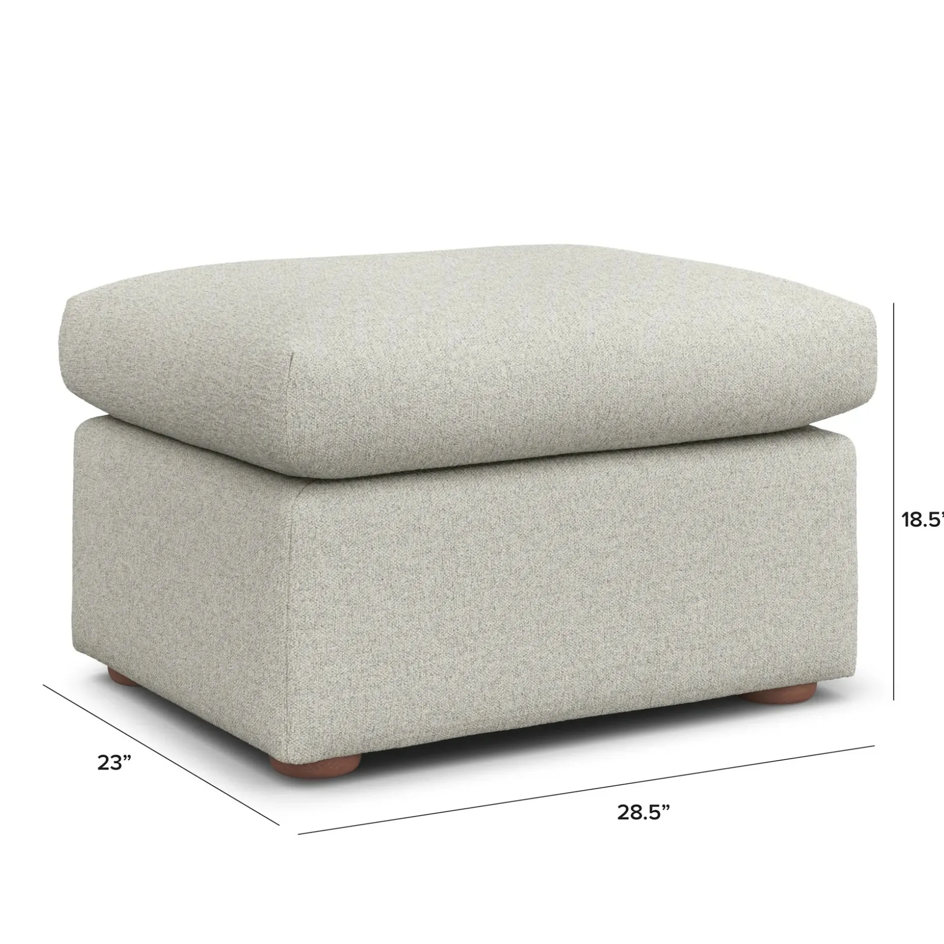 Marina 28.5" Ottoman - Clover Ivory