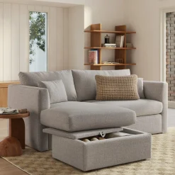 Marina 80" Reversible Storage Sectional - Hestia Gray