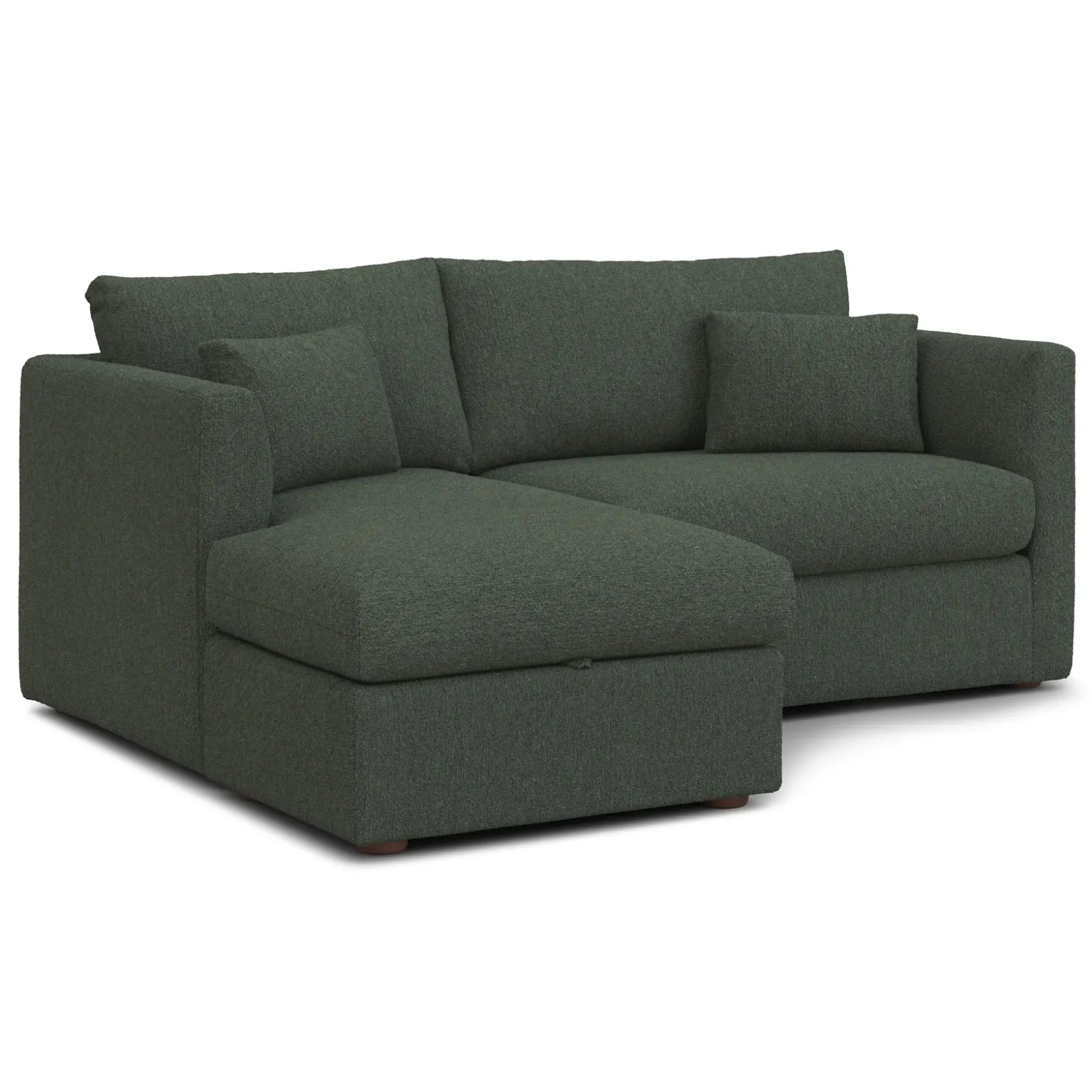 Marina 80" Reversible Storage Sectional - Green Wool Bouclé