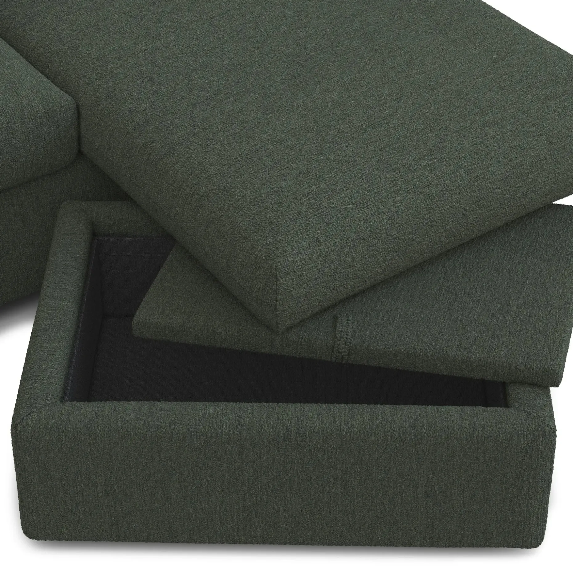Marina 80" Reversible Storage Sectional - Green Wool Bouclé
