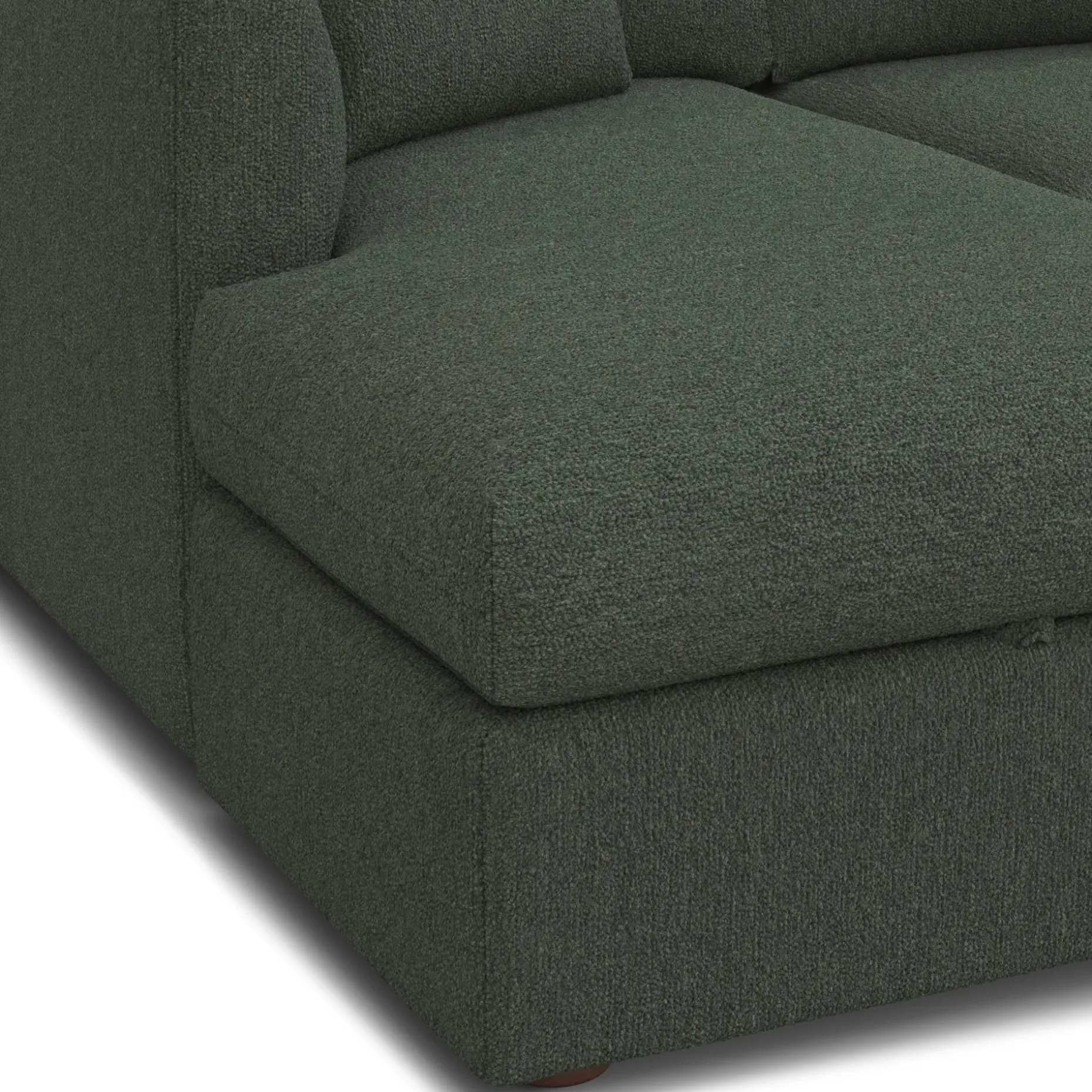 Marina 80" Reversible Storage Sectional - Green Wool Bouclé