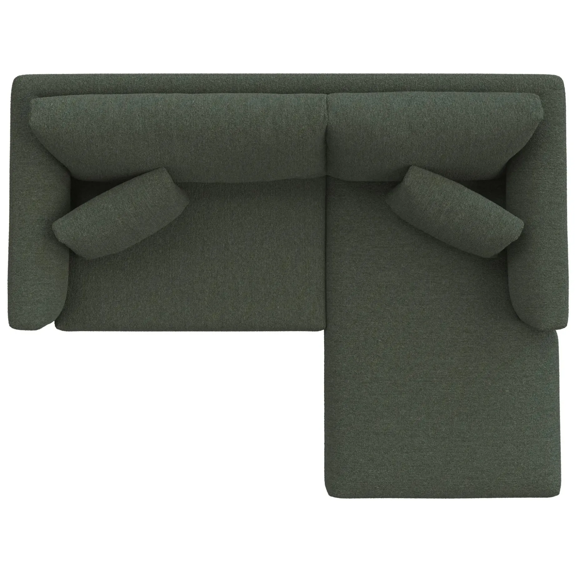 Marina 80" Reversible Storage Sectional - Green Wool Bouclé