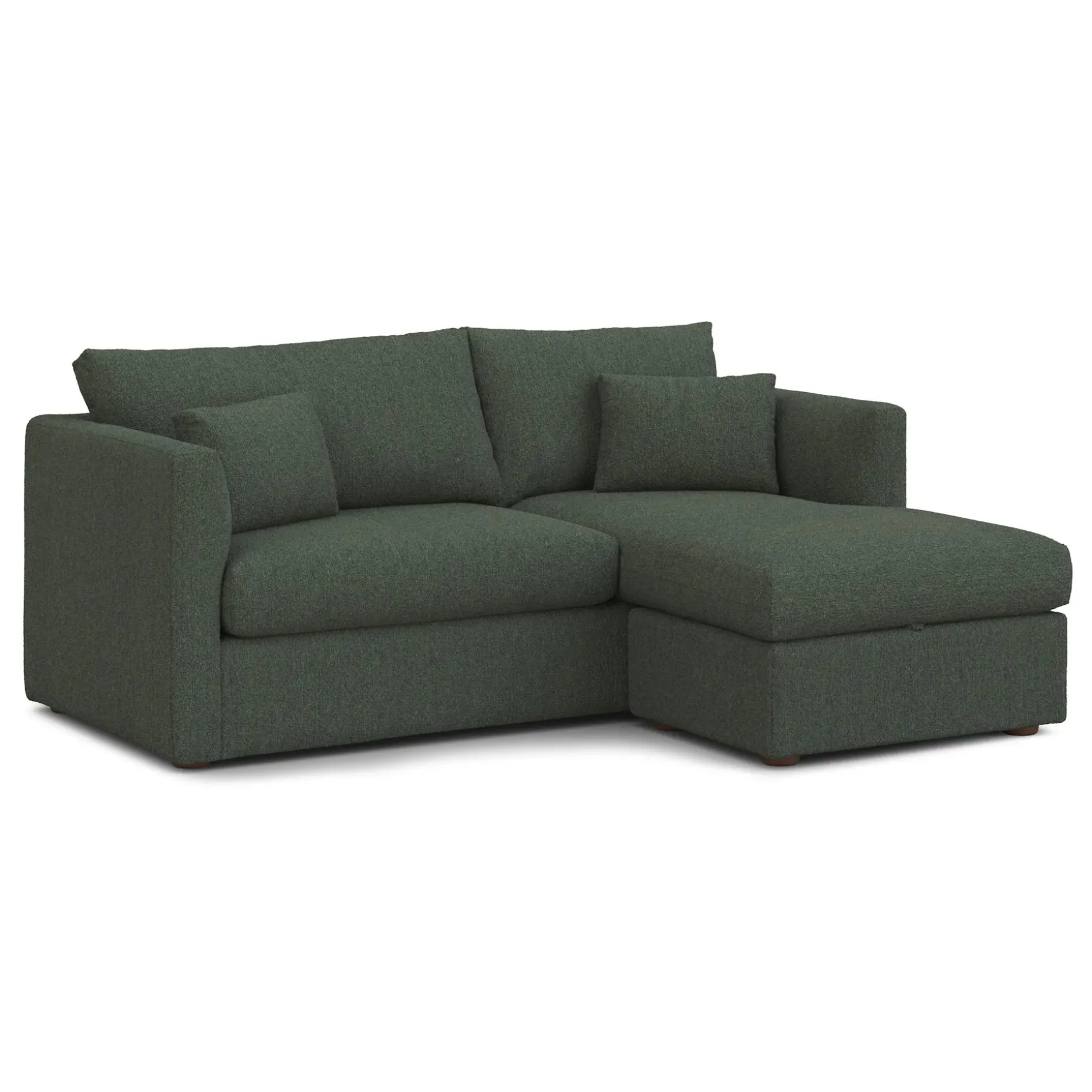 Marina 80" Reversible Storage Sectional - Green Wool Bouclé