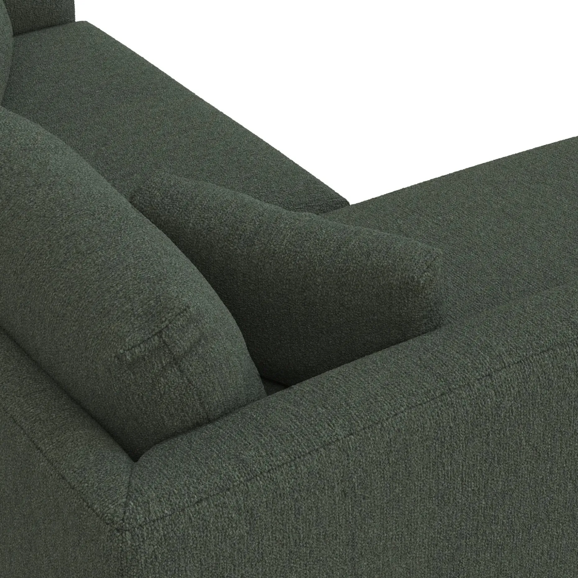 Marina 80" Reversible Storage Sectional - Green Wool Bouclé