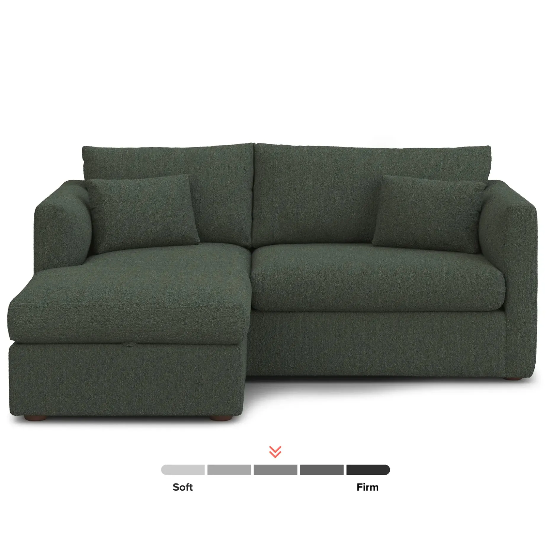 Marina 80" Reversible Storage Sectional - Green Wool Bouclé