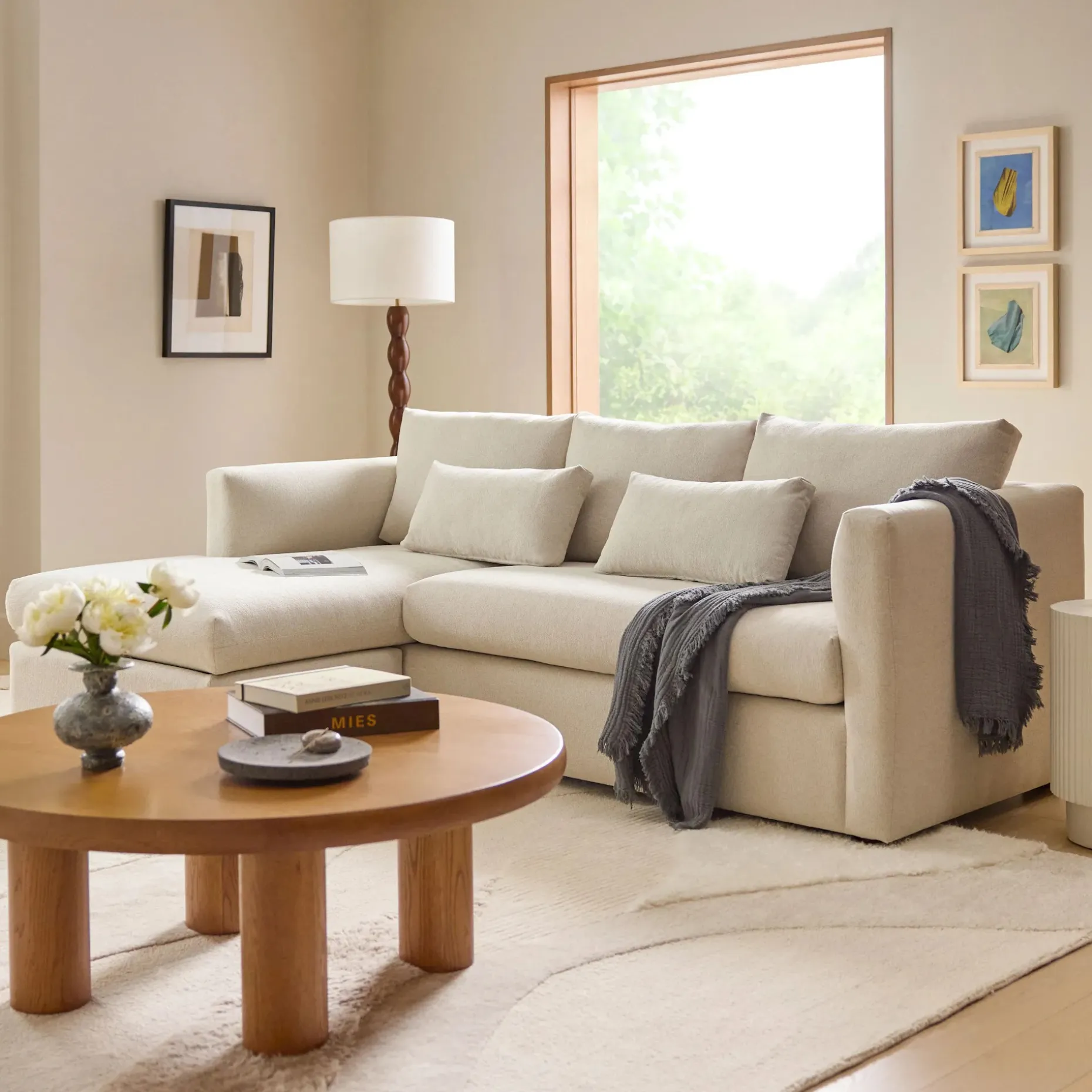 Marina 90" Reversible Storage Sectional - Clover Ivory