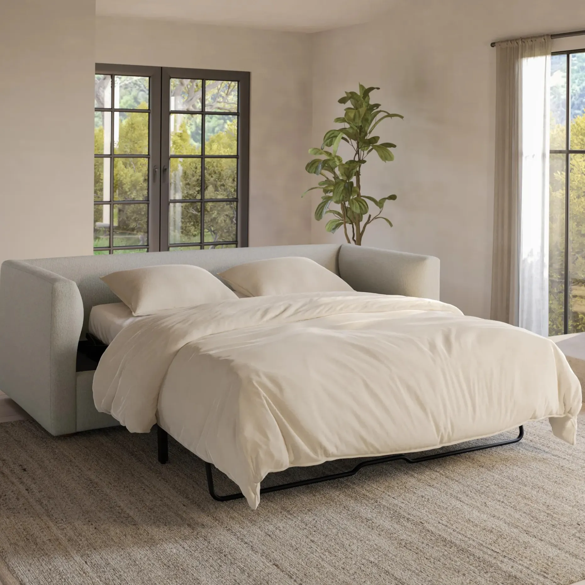 Marina 90" Reversible Storage Sleeper Sectional - Clover Ivory