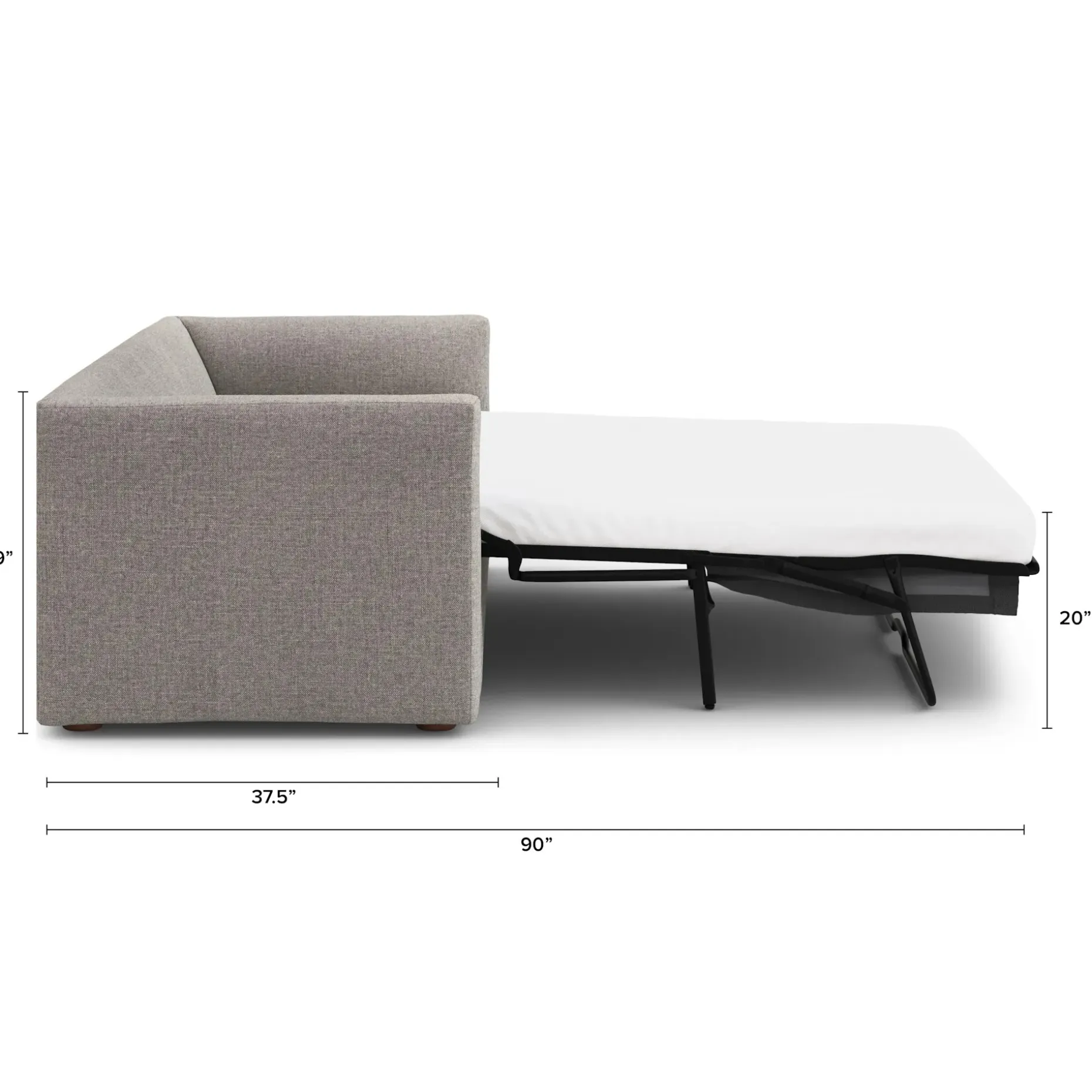 Marina 90" Reversible Storage Sleeper Sectional - Hestia Gray