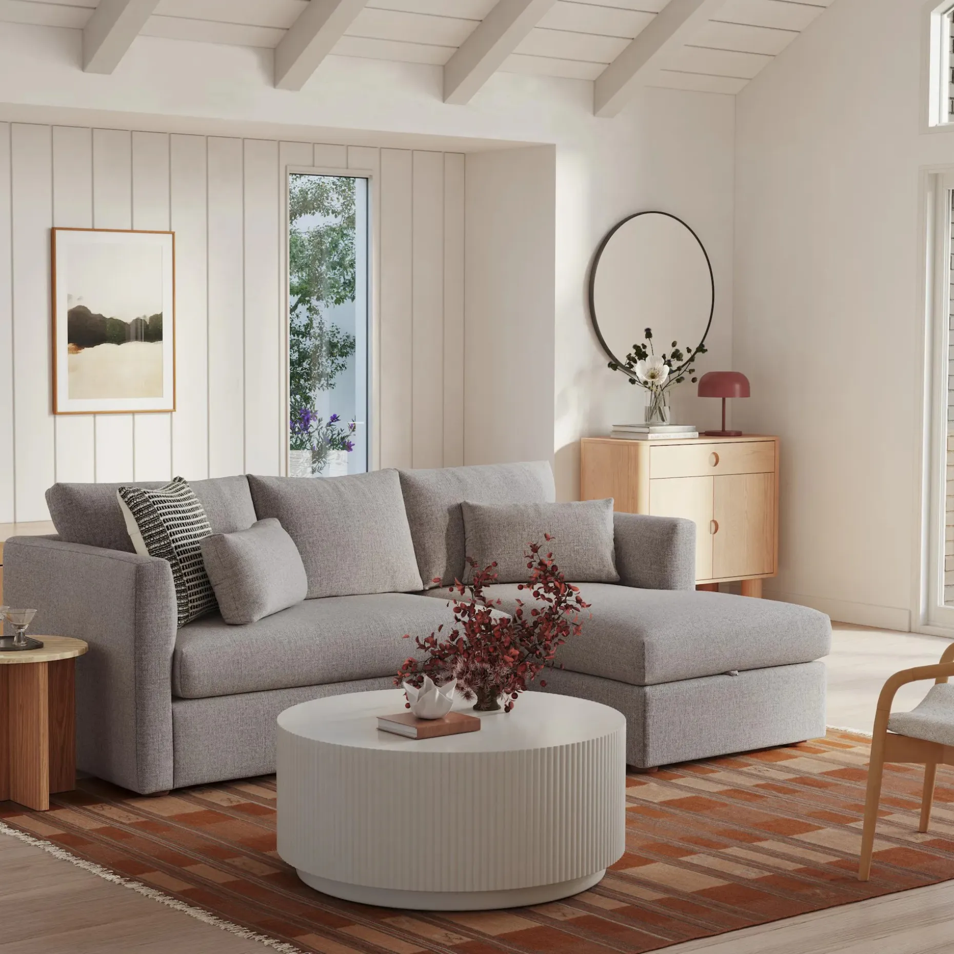 Marina 90" Reversible Storage Sleeper Sectional - Hestia Gray