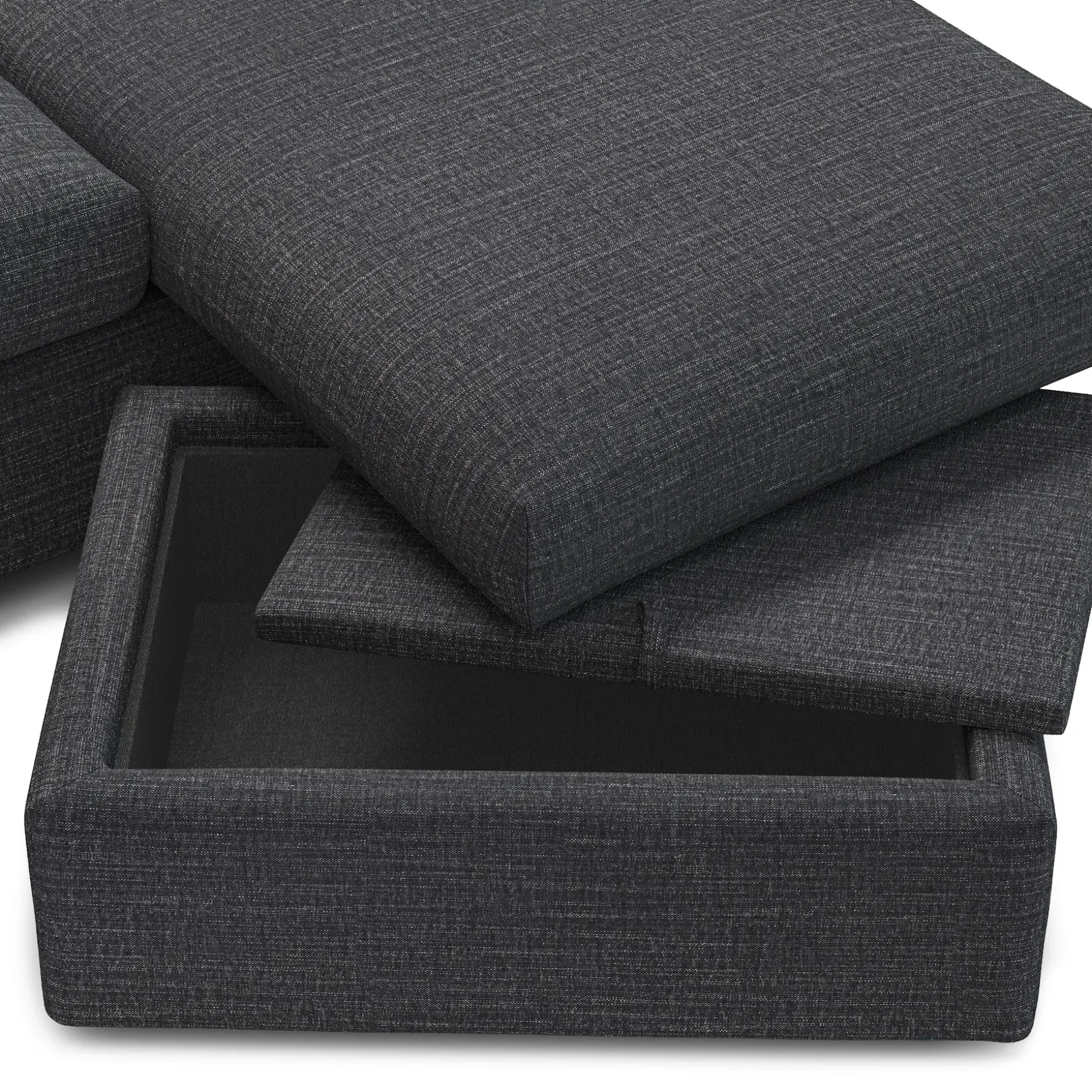 Marina 90" Reversible Storage Sleeper Sectional - Napa Charcoal