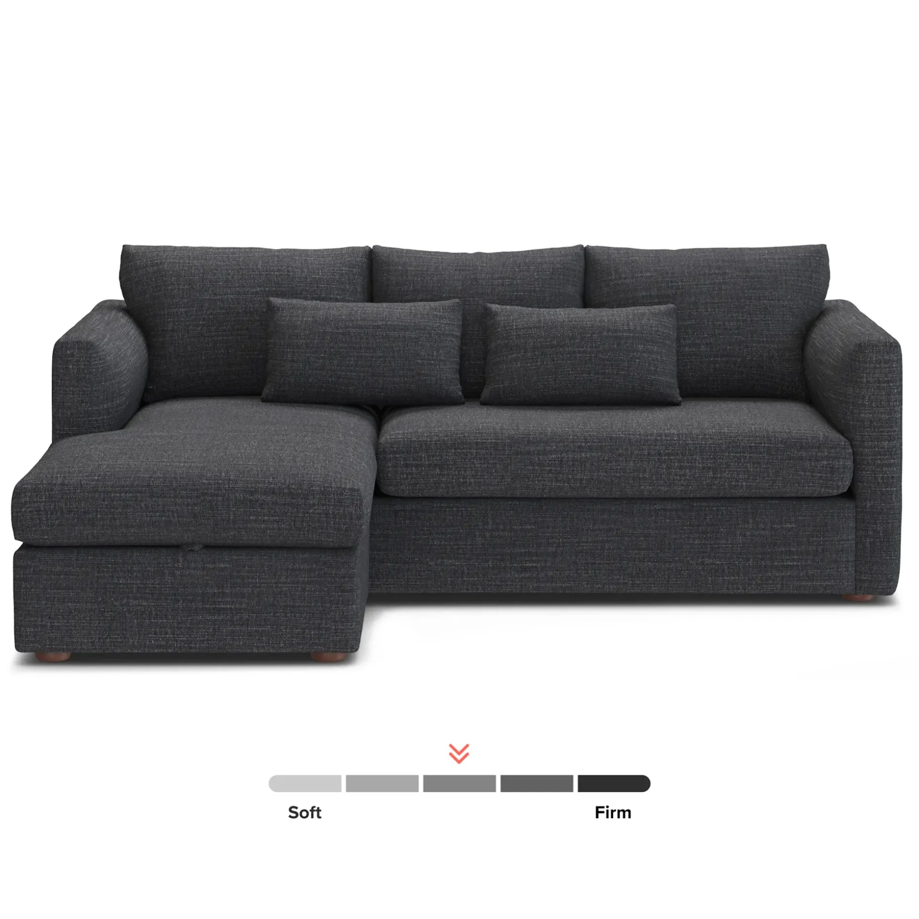 Marina 90" Reversible Storage Sleeper Sectional - Napa Charcoal