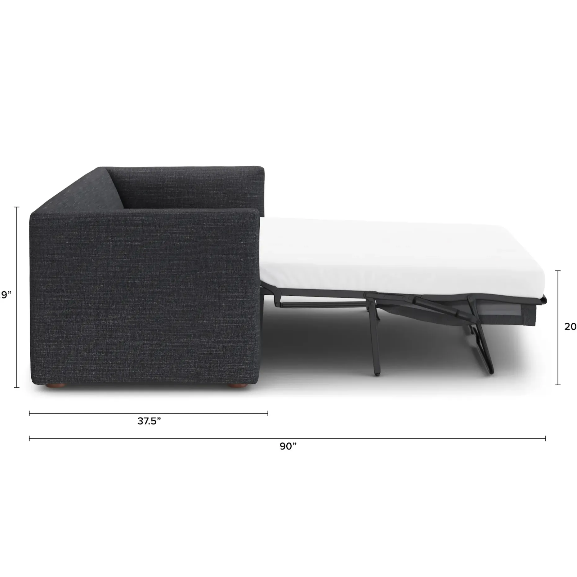 Marina 90" Reversible Storage Sleeper Sectional - Napa Charcoal