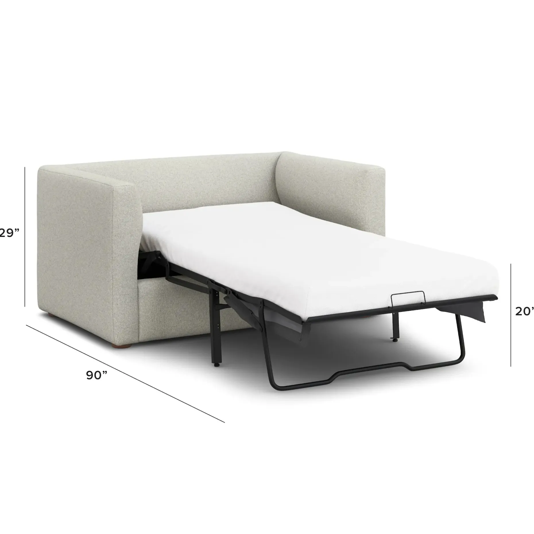 Marina 57" Sleeper Chair - Clover Ivory