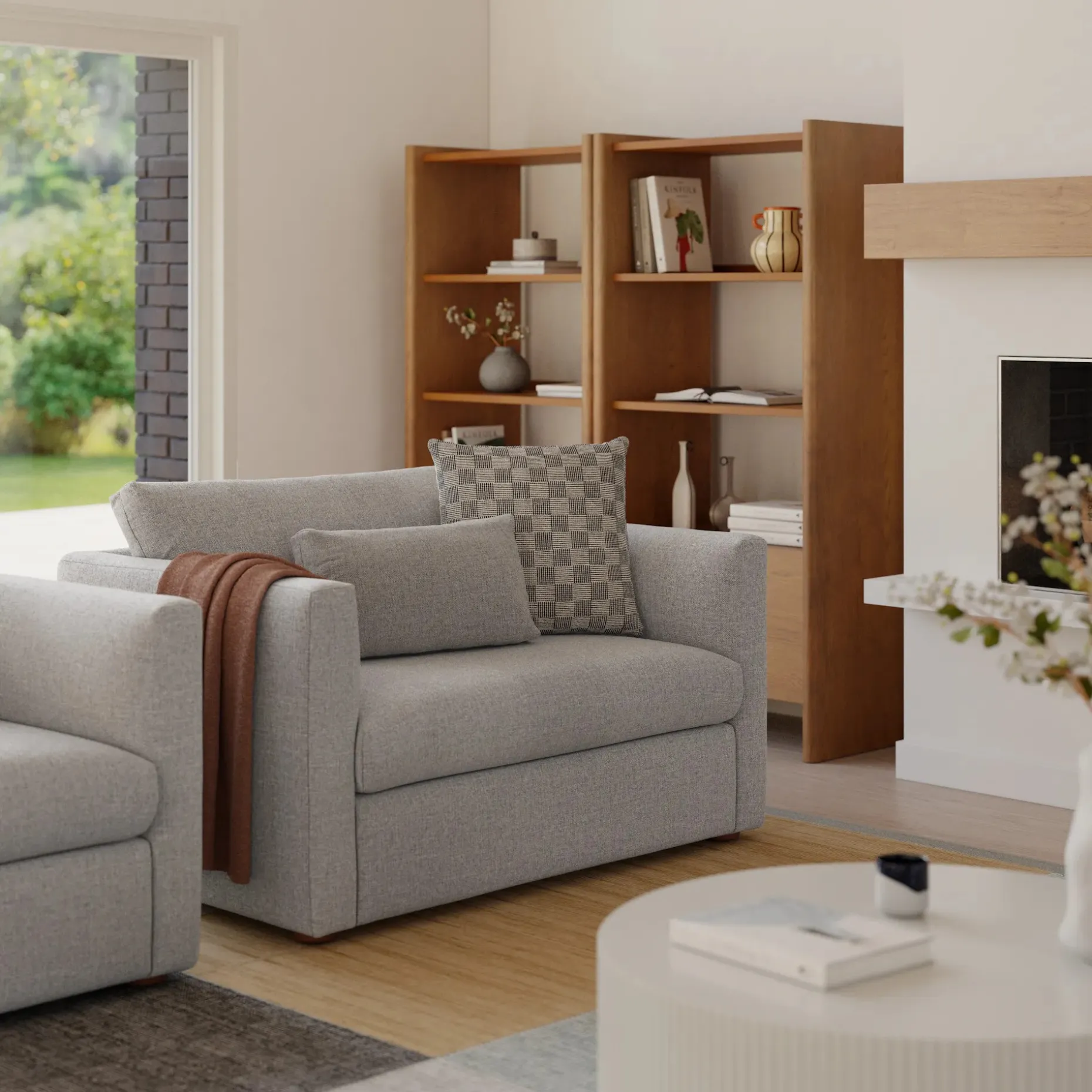 Marina 57" Sleeper Chair - Hestia Gray