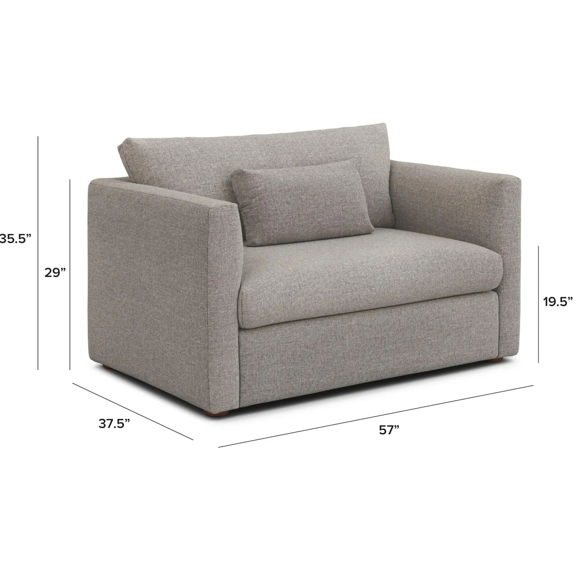 Marina 57" Sleeper Chair - Hestia Gray