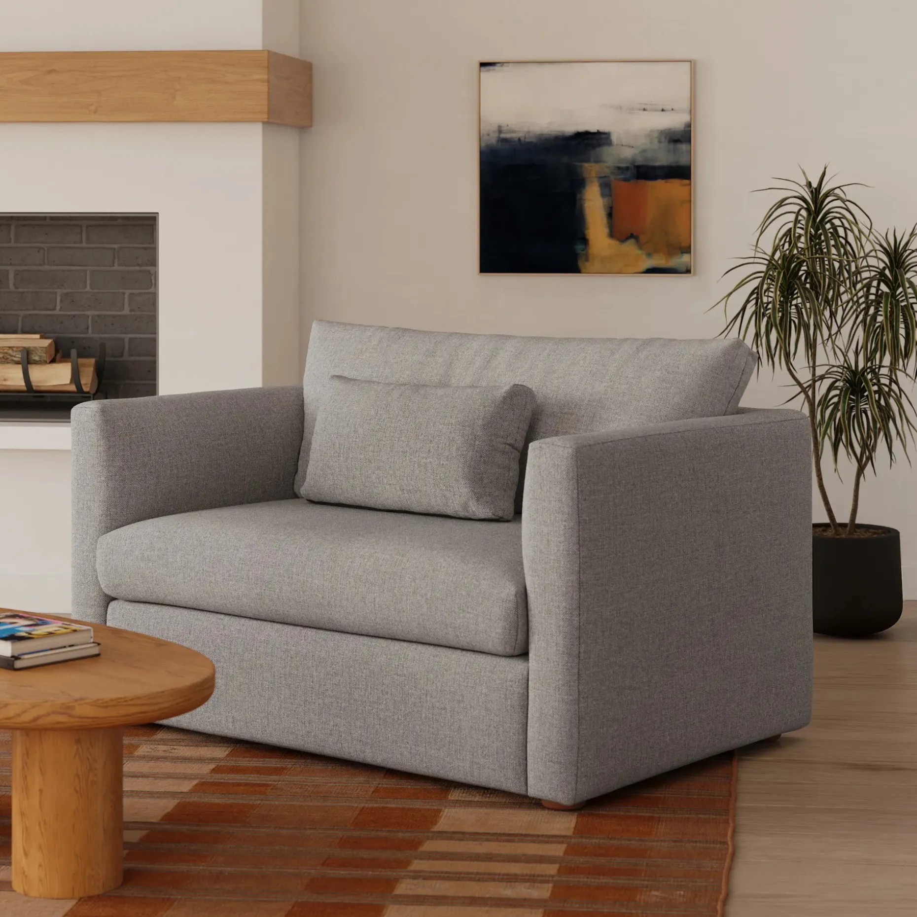 Marina 57" Sleeper Chair - Hestia Gray