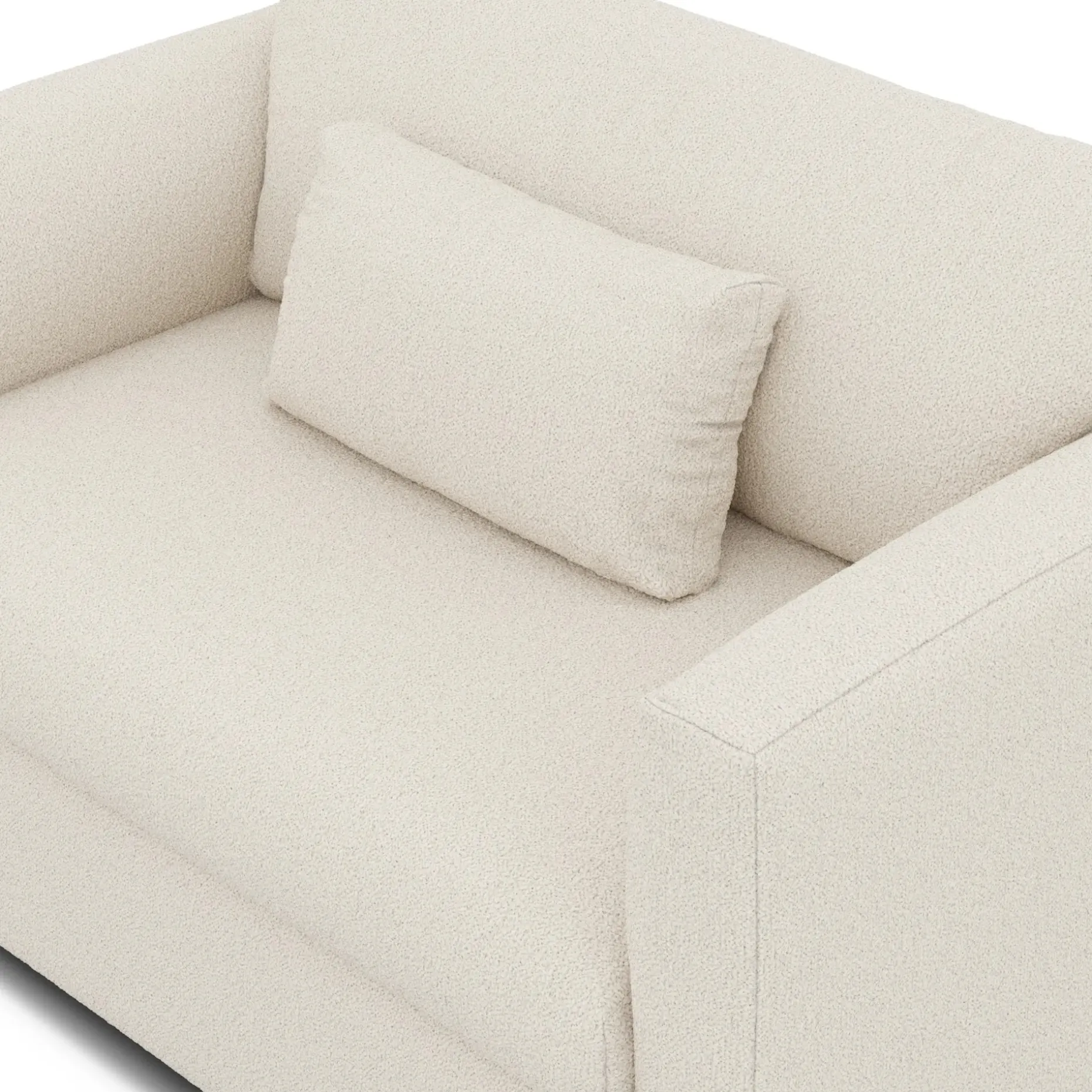 Marina 57" Sleeper Chair - Ivory Wool Bouclé
