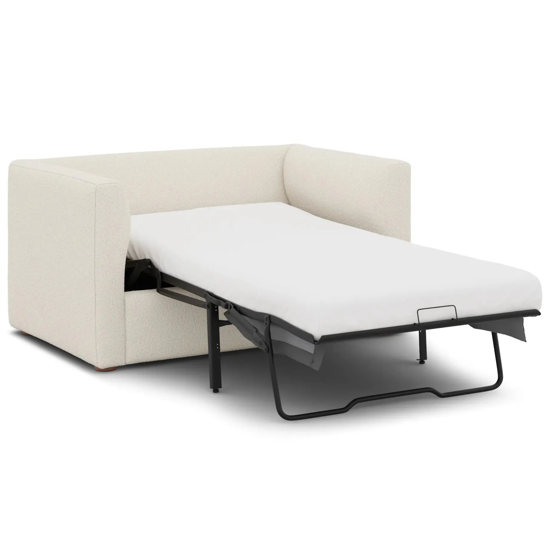 Marina 57" Sleeper Chair - Ivory Wool Bouclé