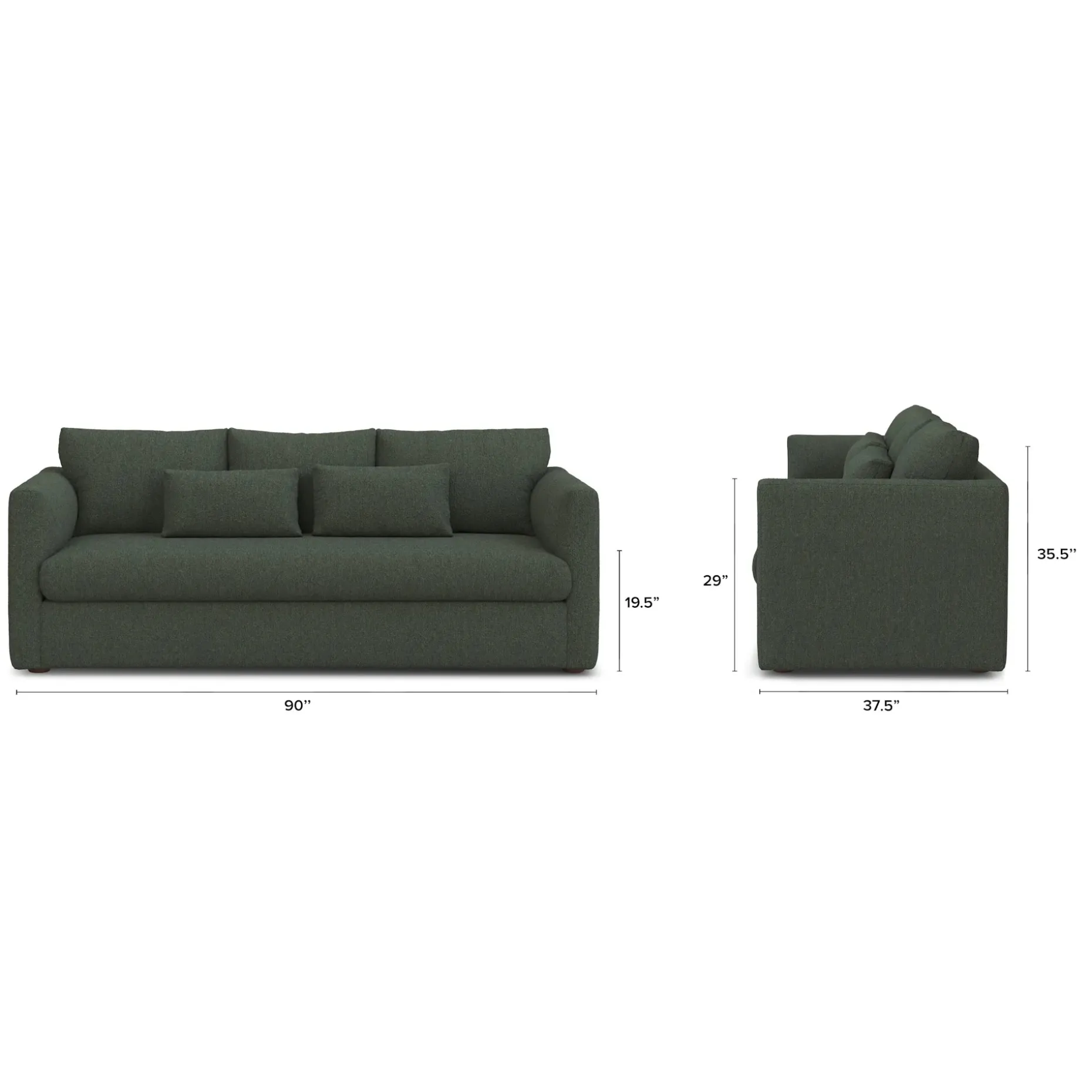 Marina 90" Sofa Bed - Green Wool Bouclé