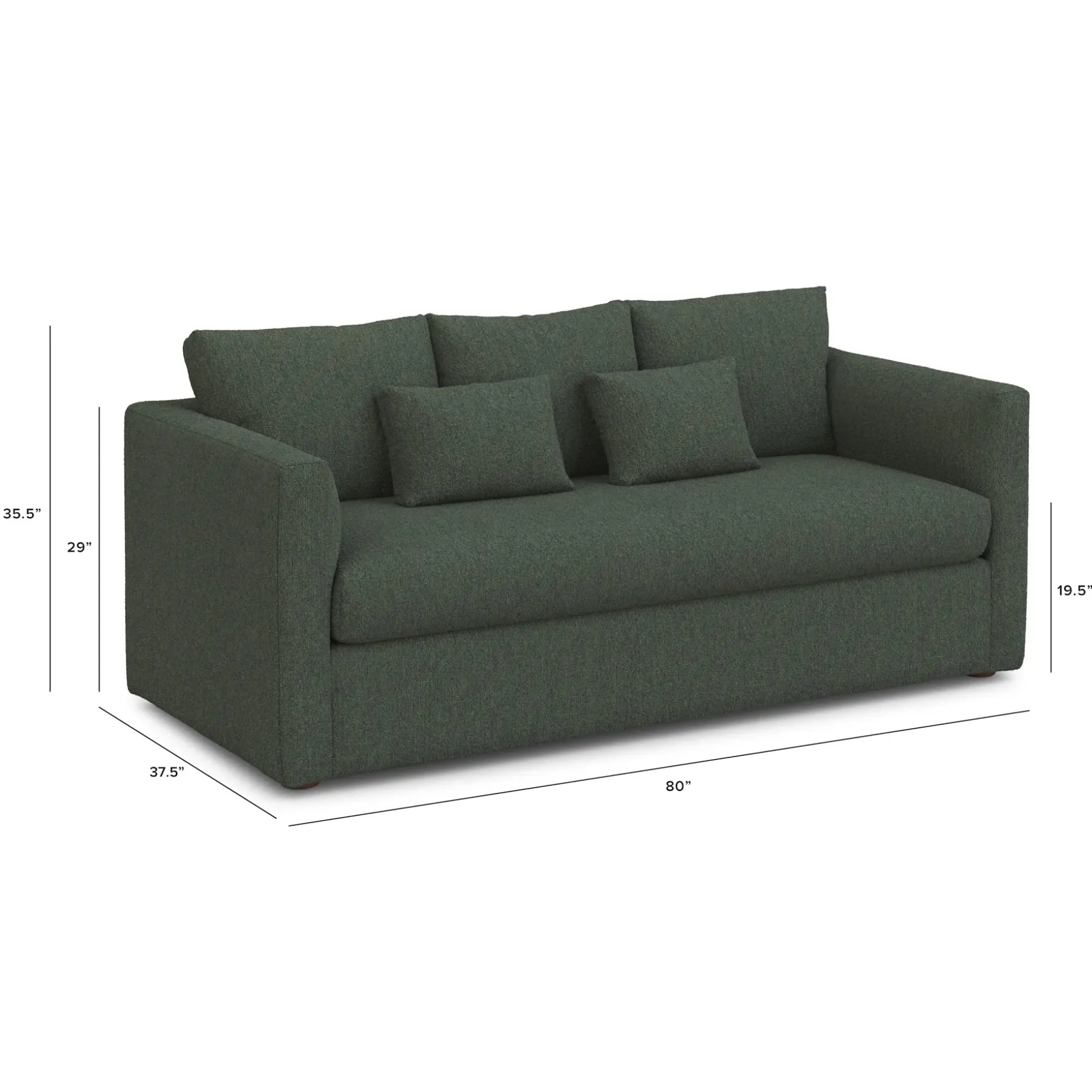 Marina 80" Sofa - Green Wool Bouclé