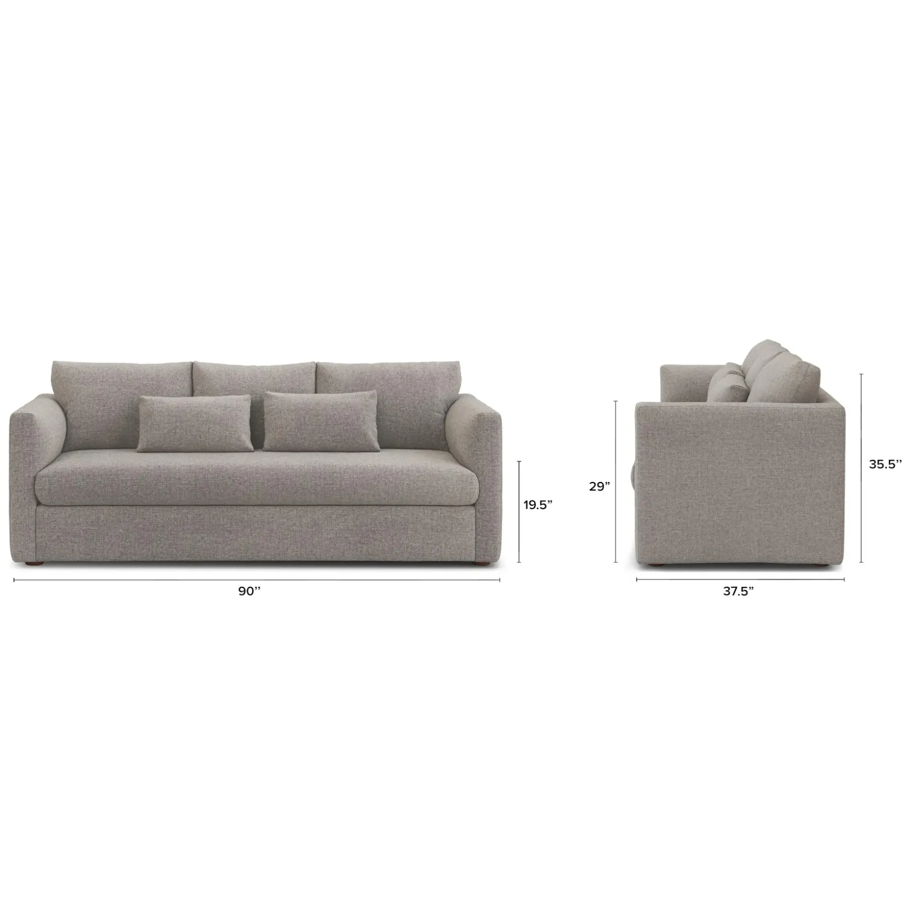 Marina 90" Sofa - Hestia Gray