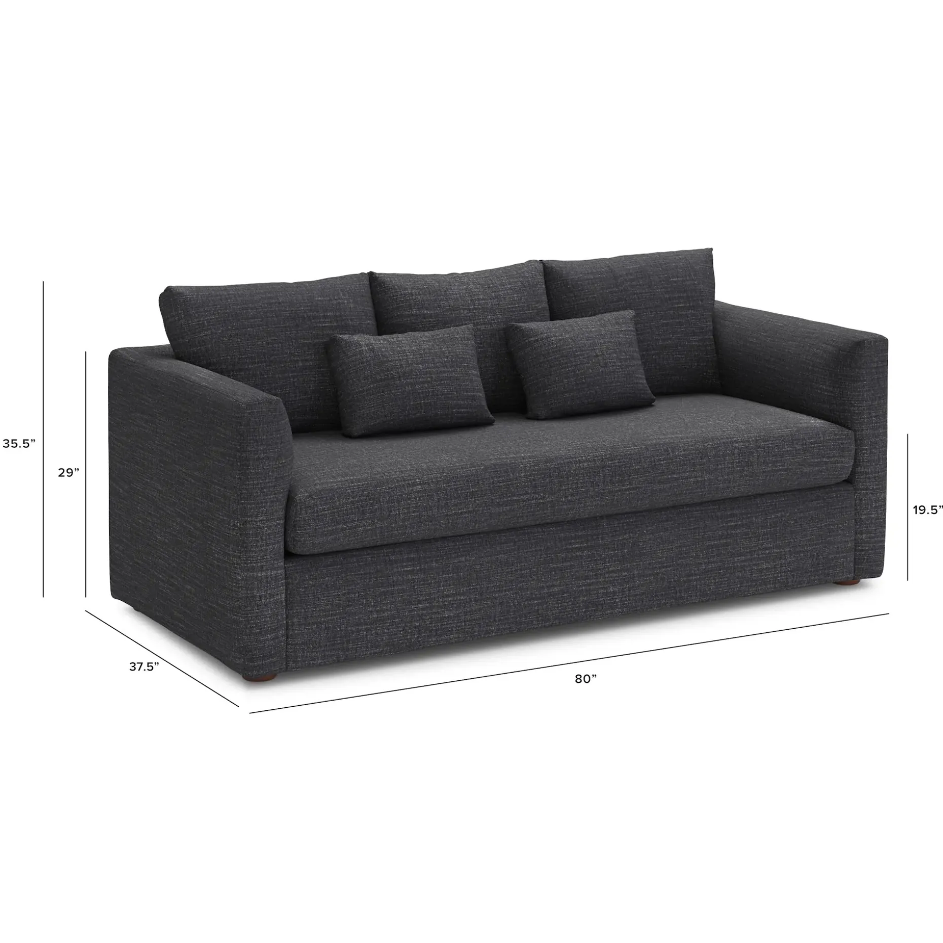 Marina 80" Sofa - Napa Charcoal